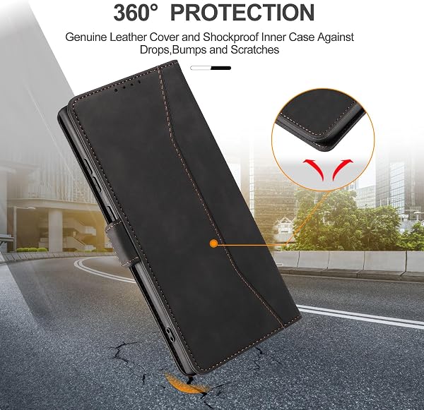 Coque pour Samsung Galaxy Note 20 Ultra 5G, Etui Protection Housse en Cuir PU [Porte Cartes], Antichoc Portefeuille Étui à Rabat Flip Case pour Samsung Note 20 Ultra 5G (Noir) - 4