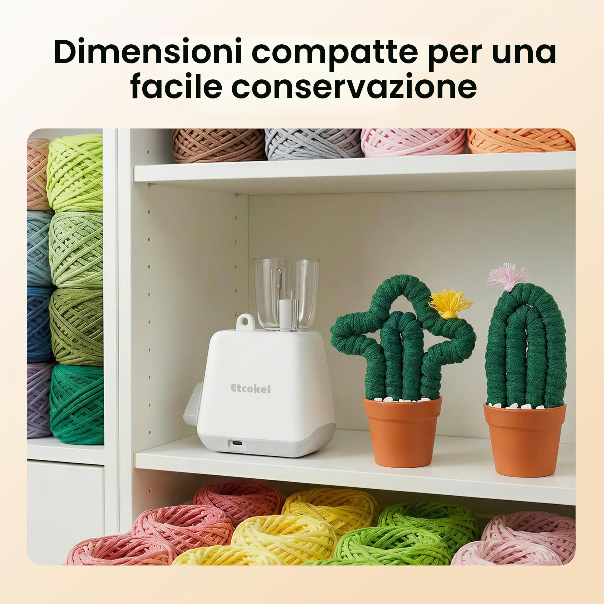 Etcokei Stickkvarn, macchina da cucito elettrica, produzione automatica di fili per maglieria per un efficace fai-da-te in un batter d'occhio, perfetto per progetti creativi (bianco)
