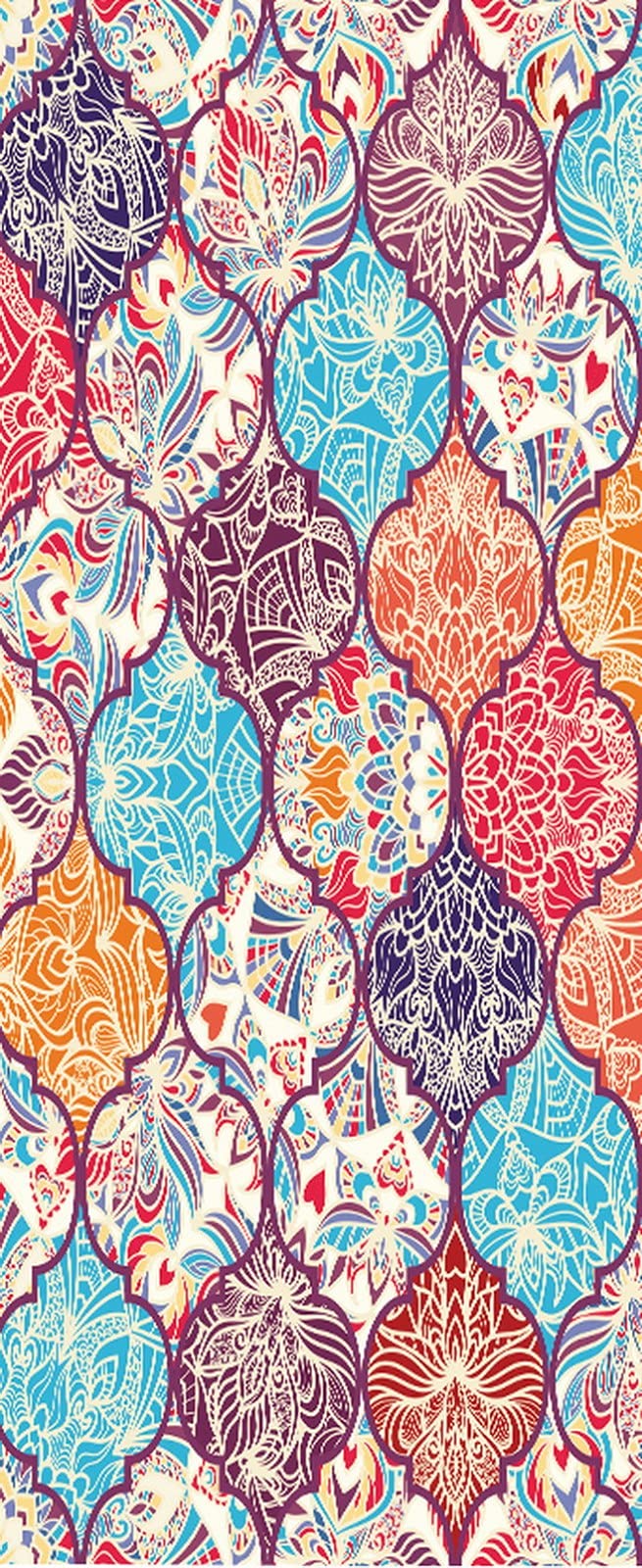 A.Monamour 3D Door Stickers for Interior Doors Ceramic Tile with Colorful Patchwork in Turkish Style Vinyl Waterproof Self Adhesive Door Mural Decals for Bedroom Office Bathroom 77 x 200 cm