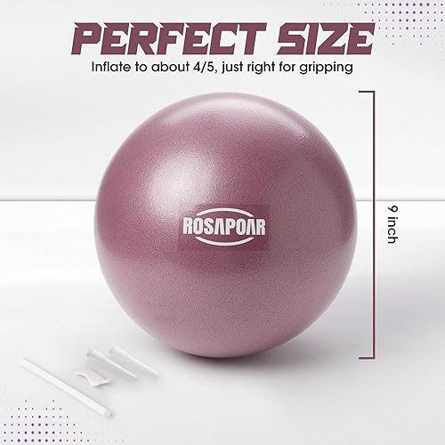 Miniatura 2 de ROSAPOAR Pelota de ejercicio pequeña  Mini pelota de pilates de 9 pulgadas, pelota de yoga antiestallidos para estiramiento y entrenamiento de
