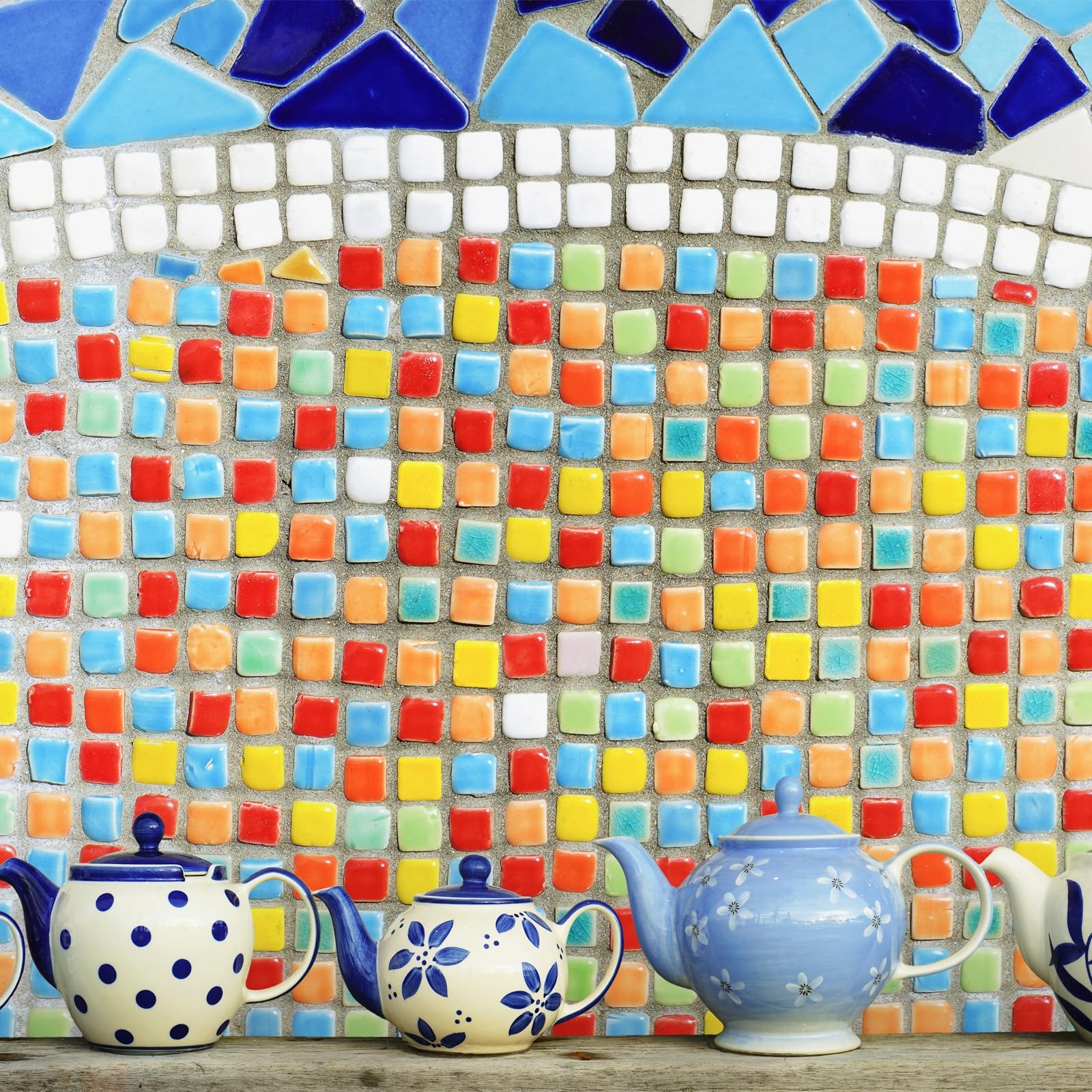 QUARKZMAN Kwadratowe płytki mozaikowe, 100 g, kolorowe płytki ceramiczne do majsterkowania, duże opakowania, do dekoracji domu, rzemiosło artystyczne, projekty DIY, 1 x 1 cm, brązowe