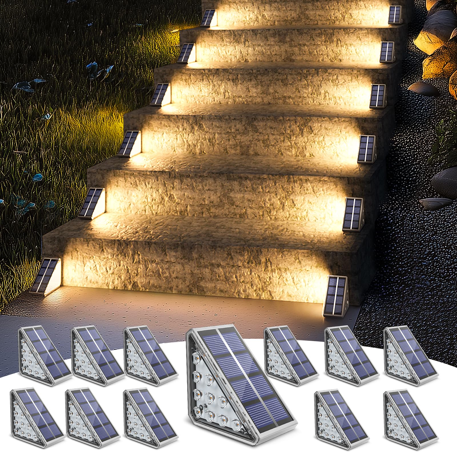 NIORSUN Outdoor Solar Step Lights