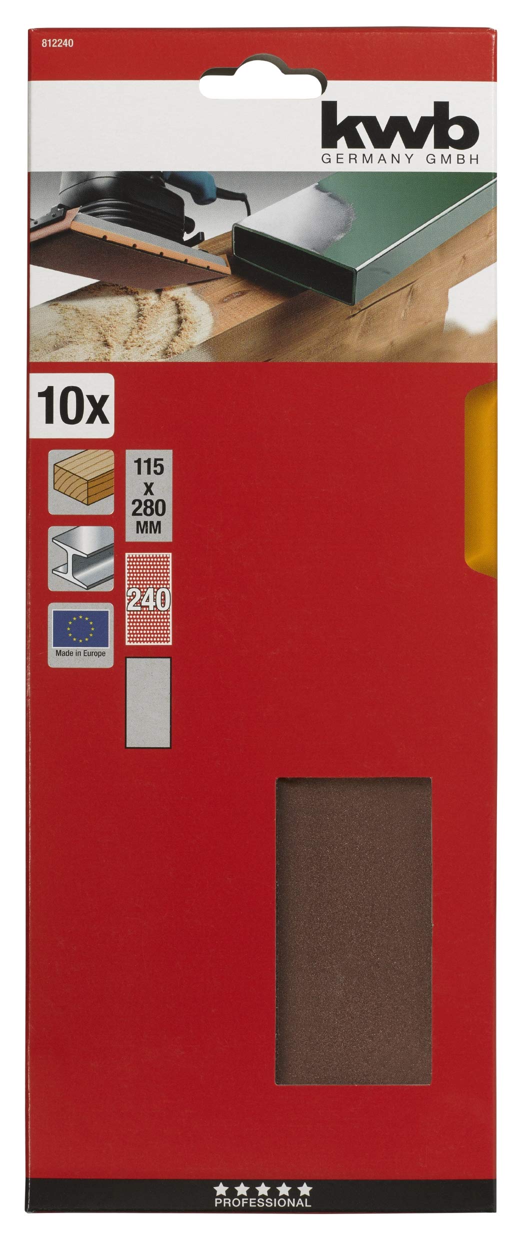 Nastro Abrasivo Al Corindone KWB | Grana K-240 | 93mm X 5m | Per Legno E Metallo | Levigatura Manuale - Foto 5