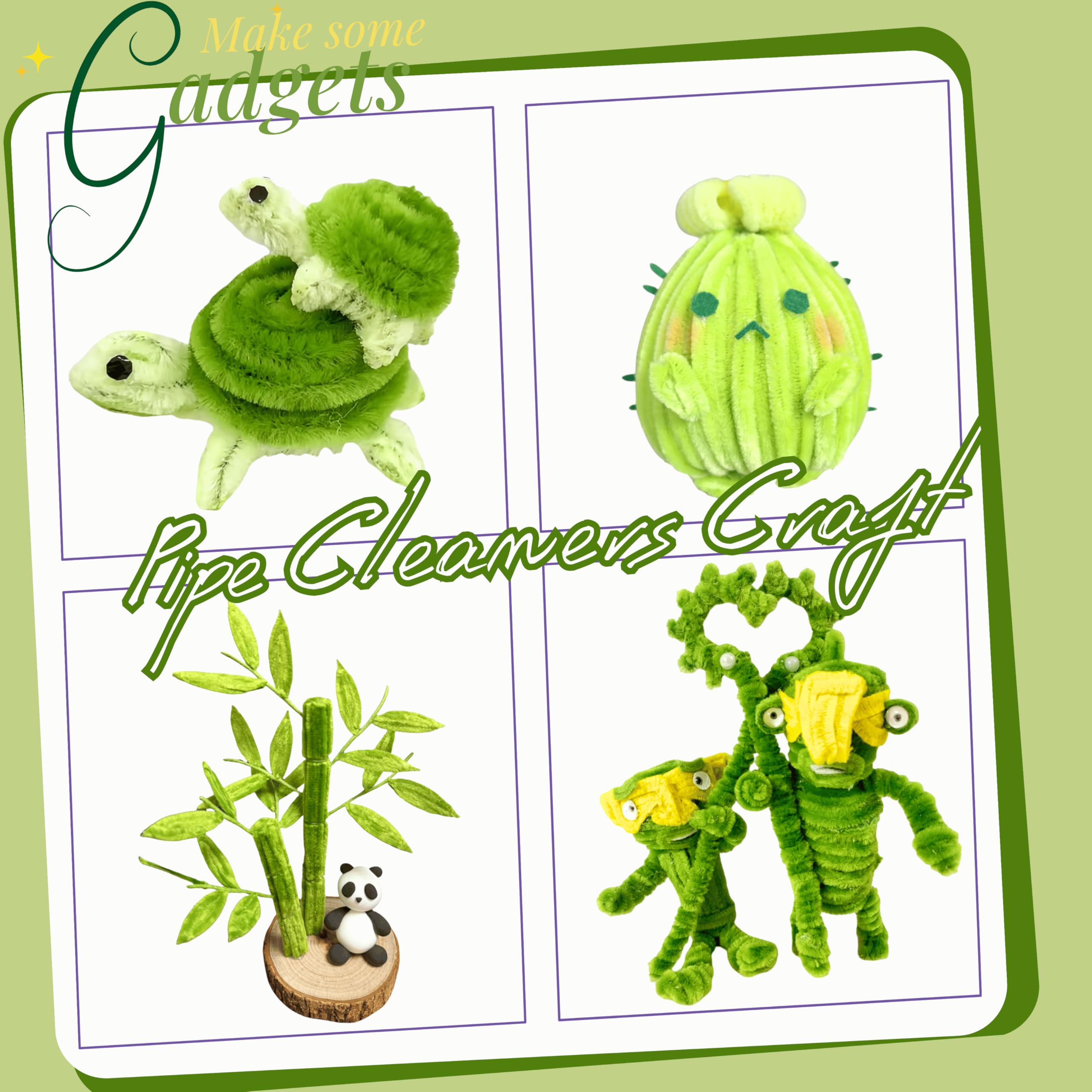300 Piezas Limpiapipas Chenilla Verde(30CM x 6mm),Limpiapipas verdes para manualidades: para hacer flores, animales, decoraciones para el hogar y actividades creativas,Green Pipe Cleaner
