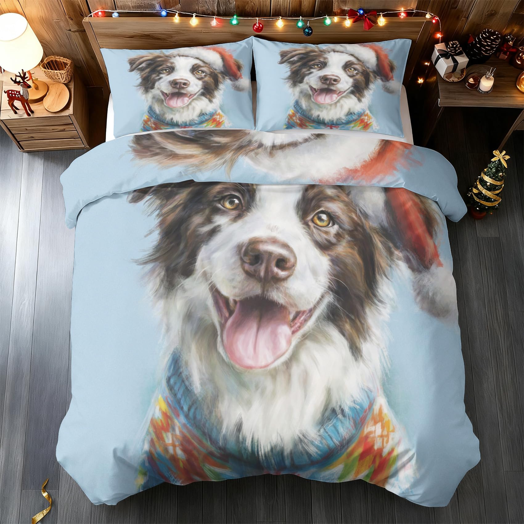 Parure de lit chiot réversible et respirante en microfibre douce avec fermeture éclair pratique