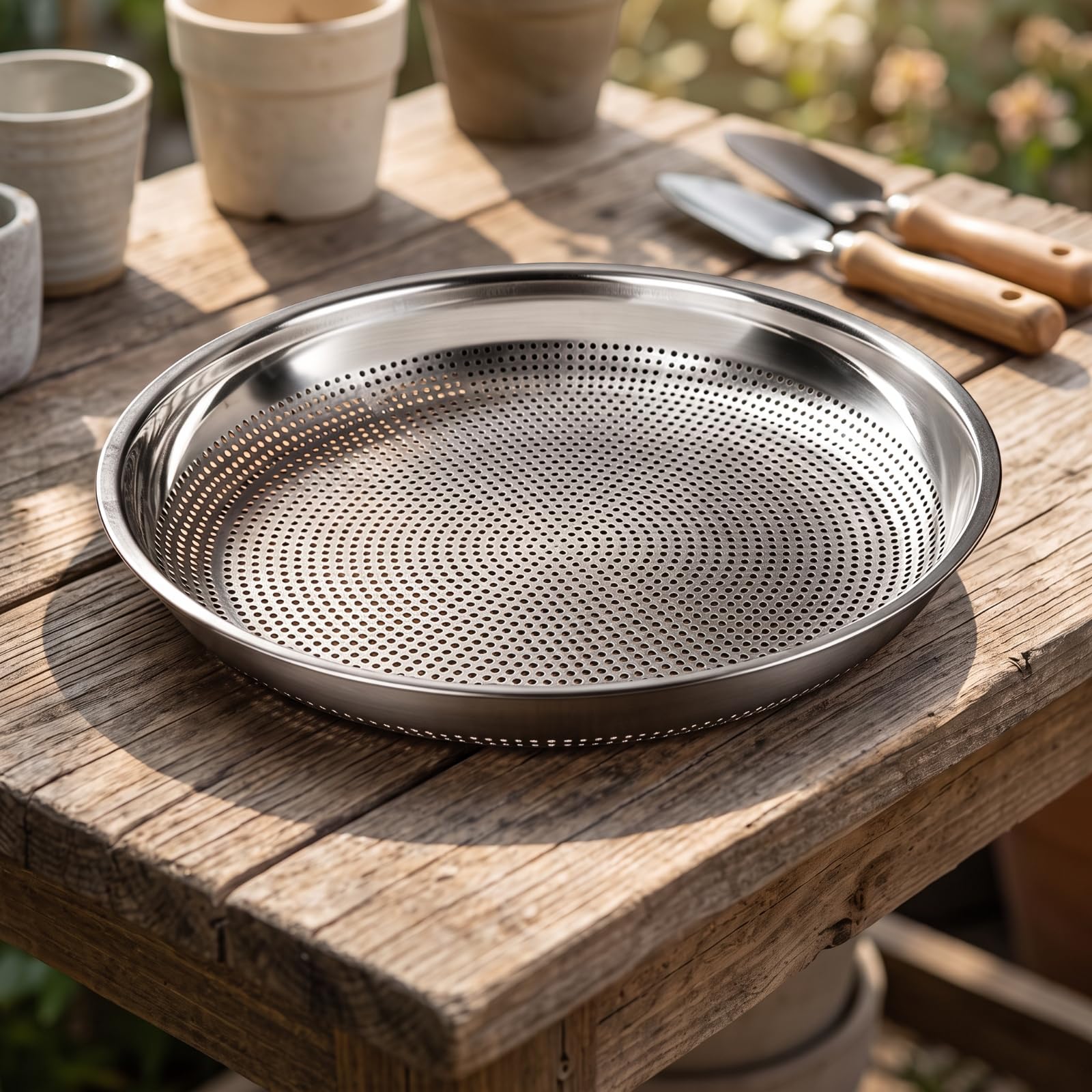 Qianly Colador Malla Fina Perforado Ergonómico, Utensilio, para Cocina, Reposteros, Cocineros, 52cm, 4mm Grosor