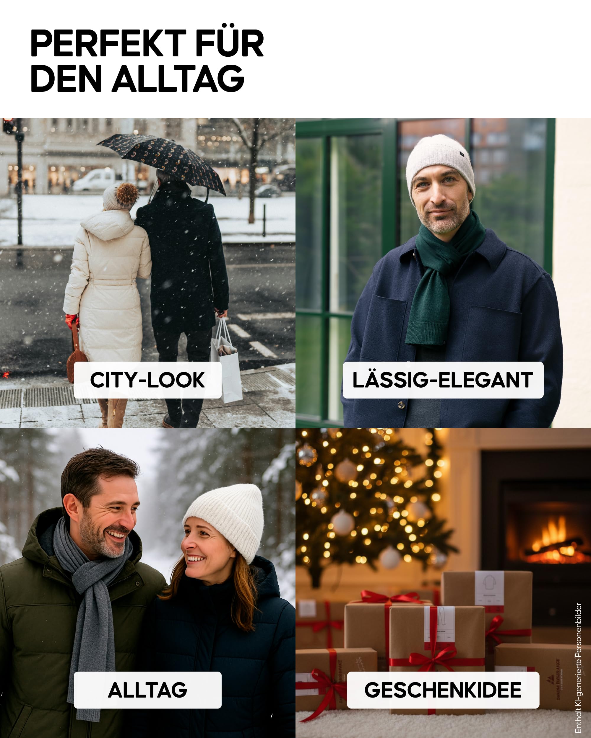 DANISH ENDURANCE Merinowolle Schal, Premium Qualität, Merino Winterschal, Warmes Halstuch, Thermo-Schal, Weich & Warm, Unisex, für Damen & Herren