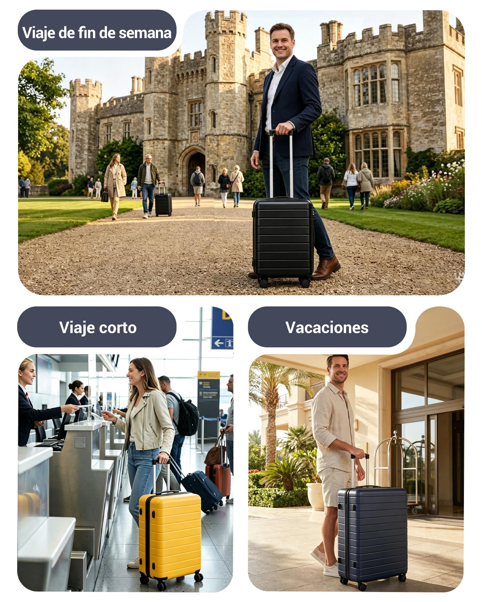 Maleta de Viaje Grande 28 Pulgadas 76x50x29cm 91L Carcasa Rígida ABS+PC Ligera, Ruedas 360º Giratorias, Equipaje Facturable Resistente Gran Capacidad para Vacaciones y Viajes de Negocios