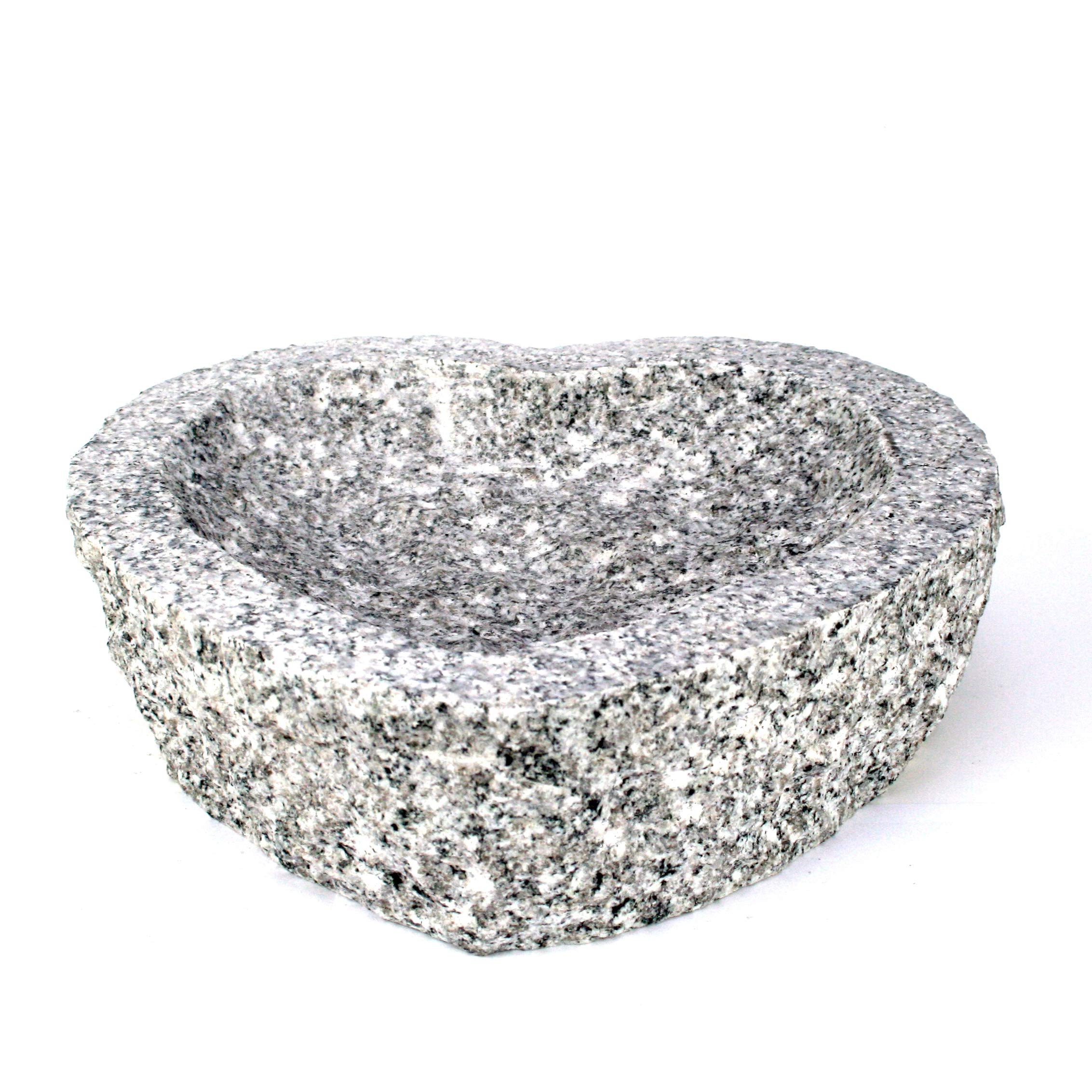 Vogelbad aus Granit B-Ware Herzform