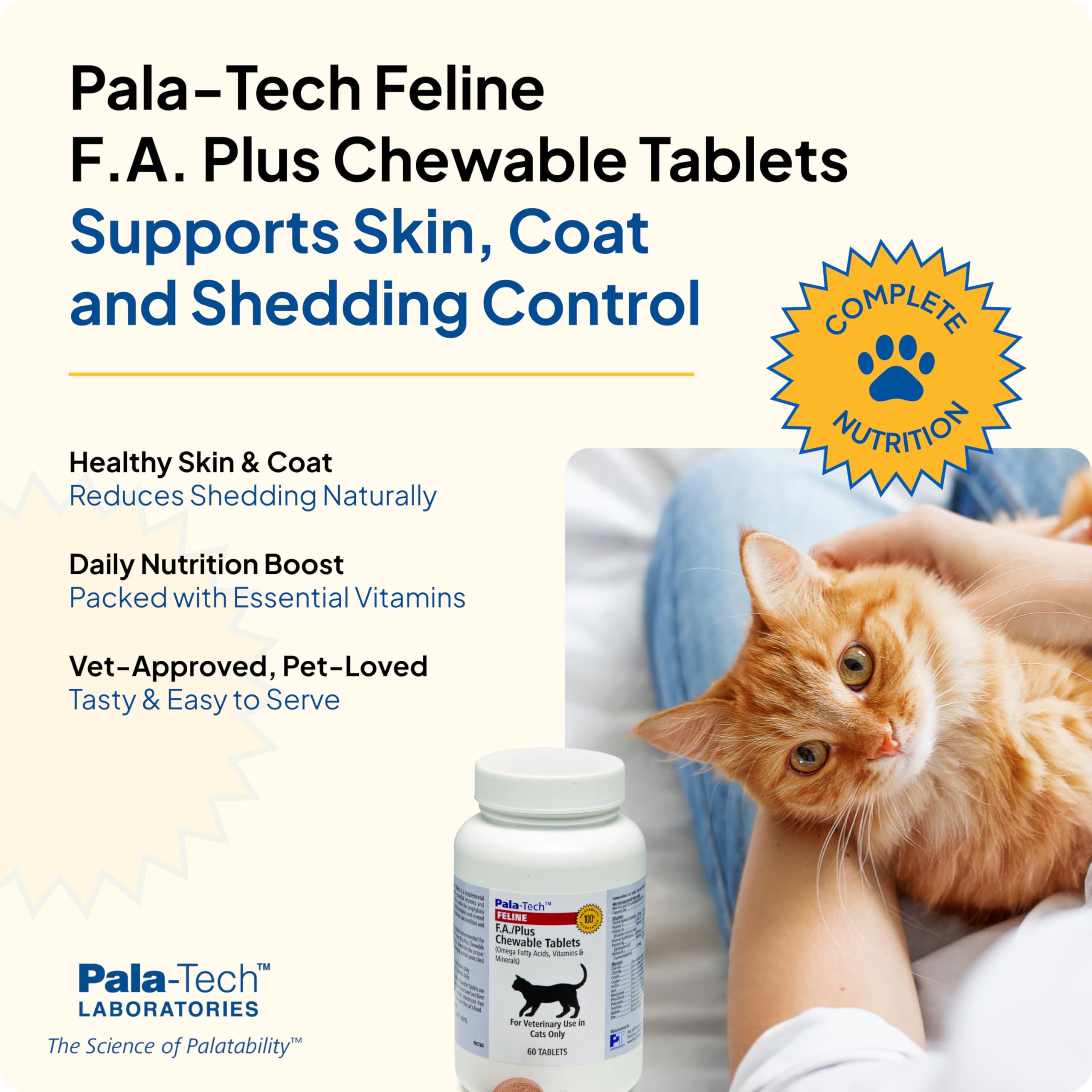 Pala-Tech, FA Plus Chew Tabs, Cat, 60 Count