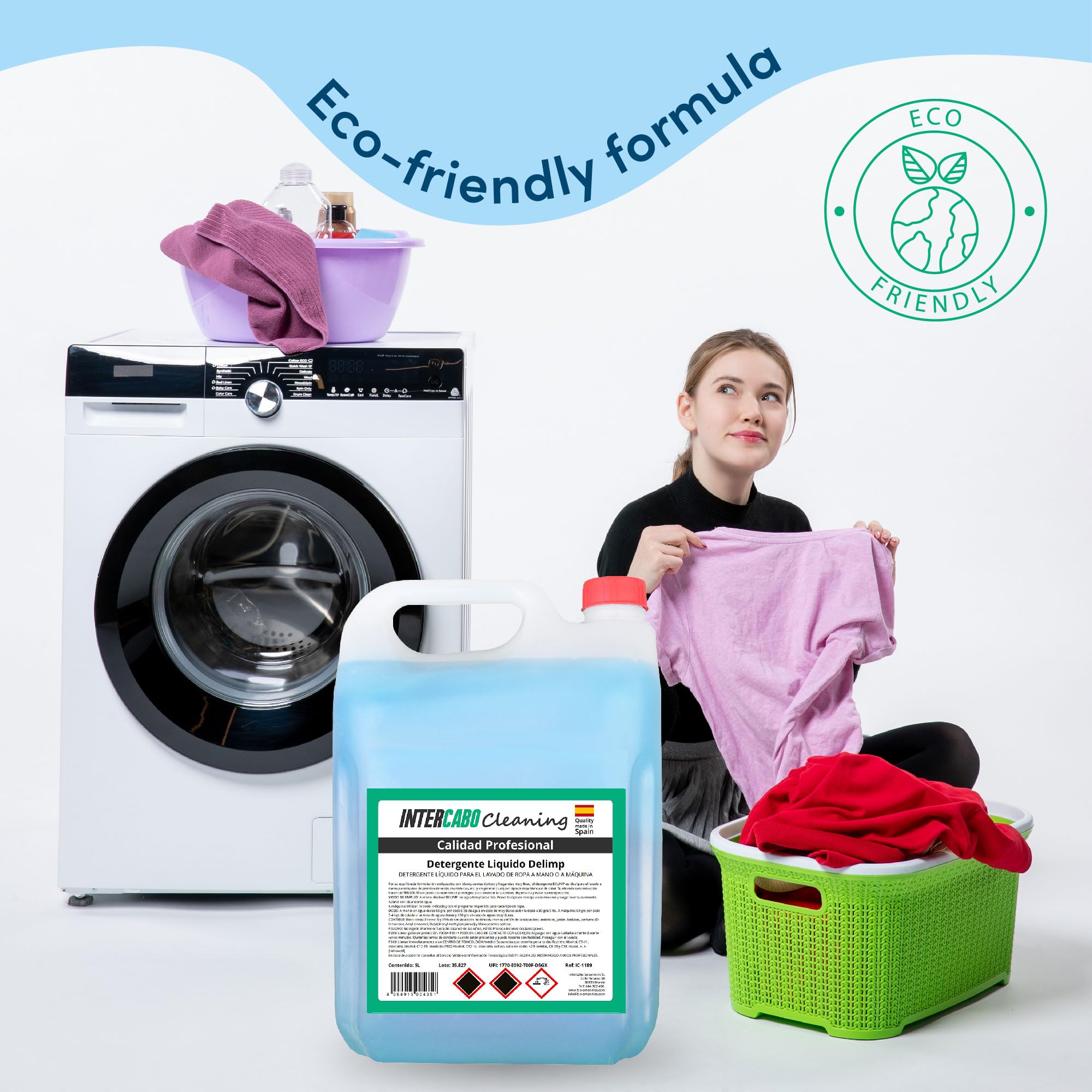 Pack de 4 Detergentes Liquidos Lavadora Universal Calidad Profesional - 90 Lavados - Garrafas Detergente Liquido 5L - Detergente para lavarropa - Detergente Profesional - 5L Jabon para ropa