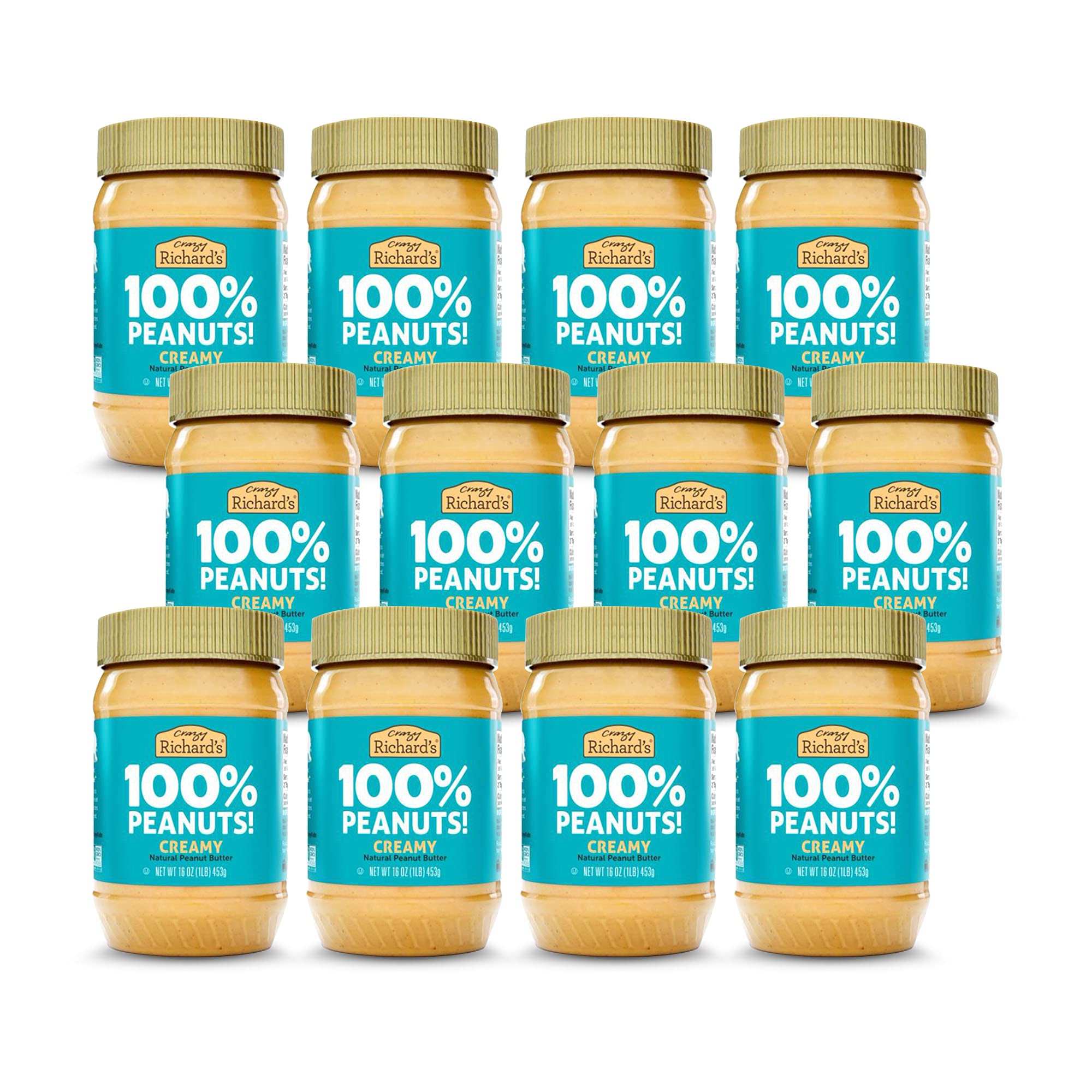 Crazy Richard's 100% All-Natural Creamy Peanut Butter, No Added Sugar Peanut Butter Non-GMO, Vegan P