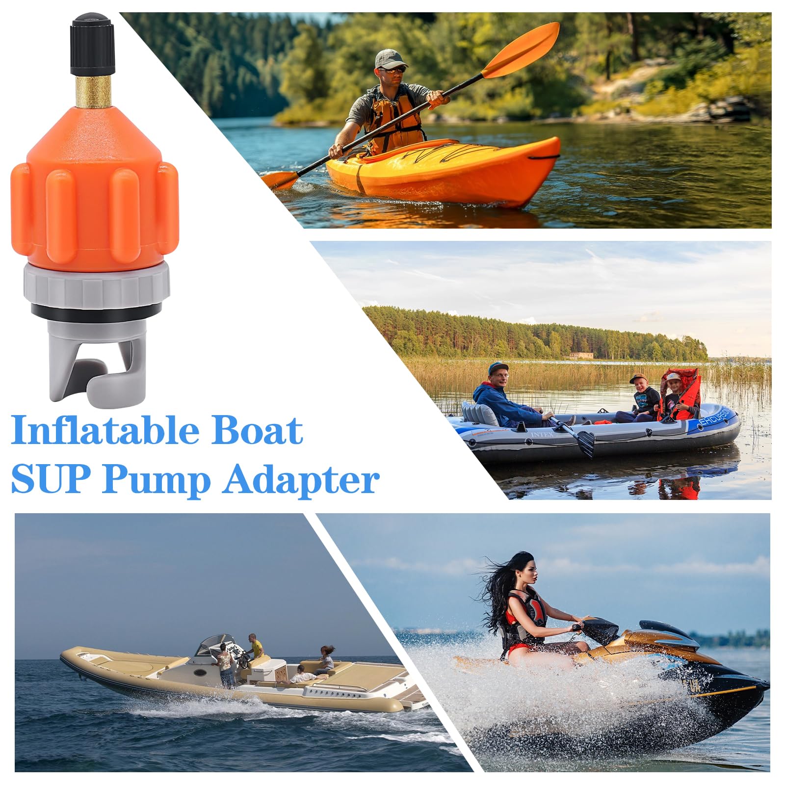 Adaptador Bomba de Aire para Paddle Surf con 4 Boquillas Tipo 1