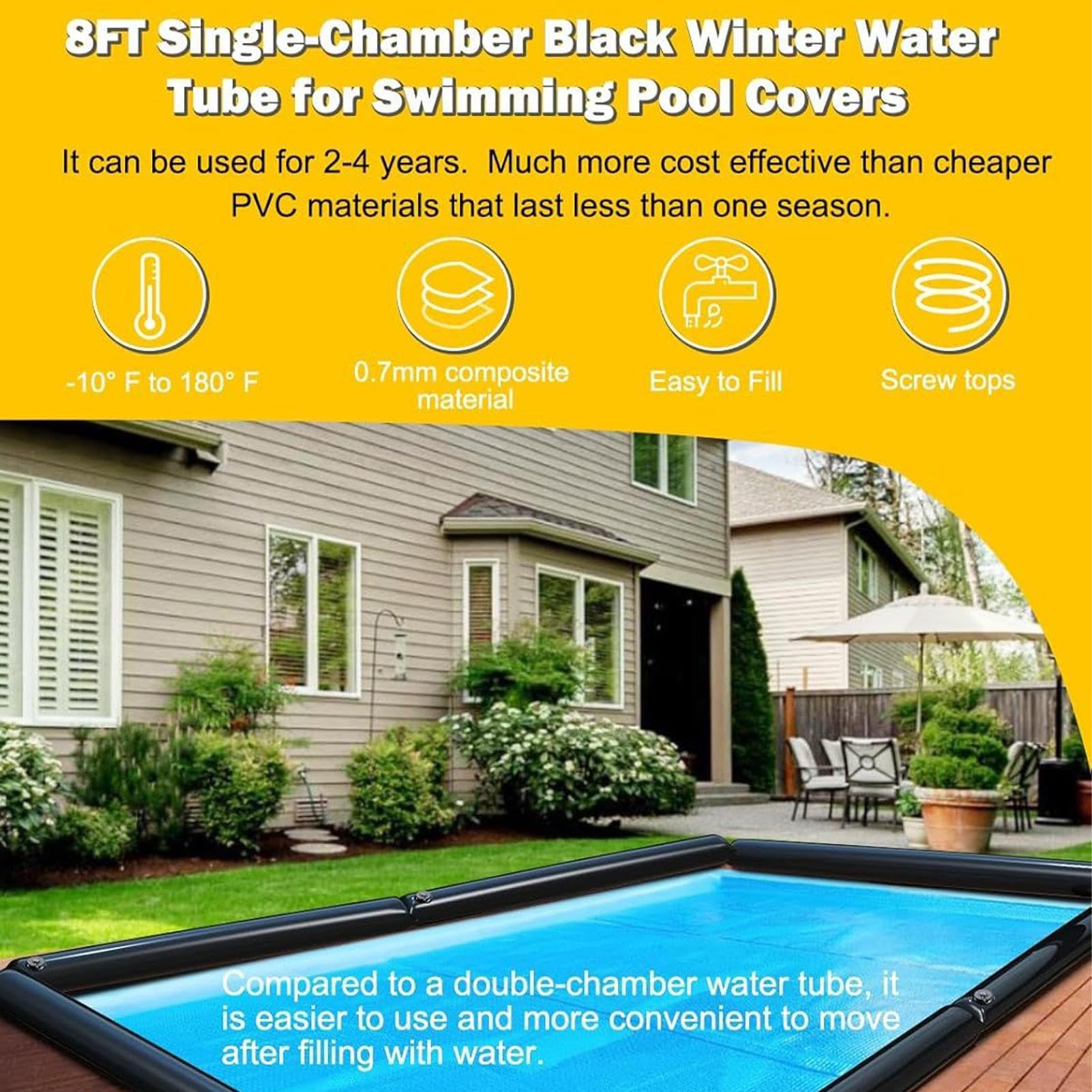 Sacs d'eau pour Bâche de Piscine Enterrée 5 Pièces Accessoires d'hiver | Poids Hiver Pour Couverture De Piscine Enterrée Gestionnaires Biens,Hôtels,Jardiniers,Maisons,Résidents Saisonniers,Profess