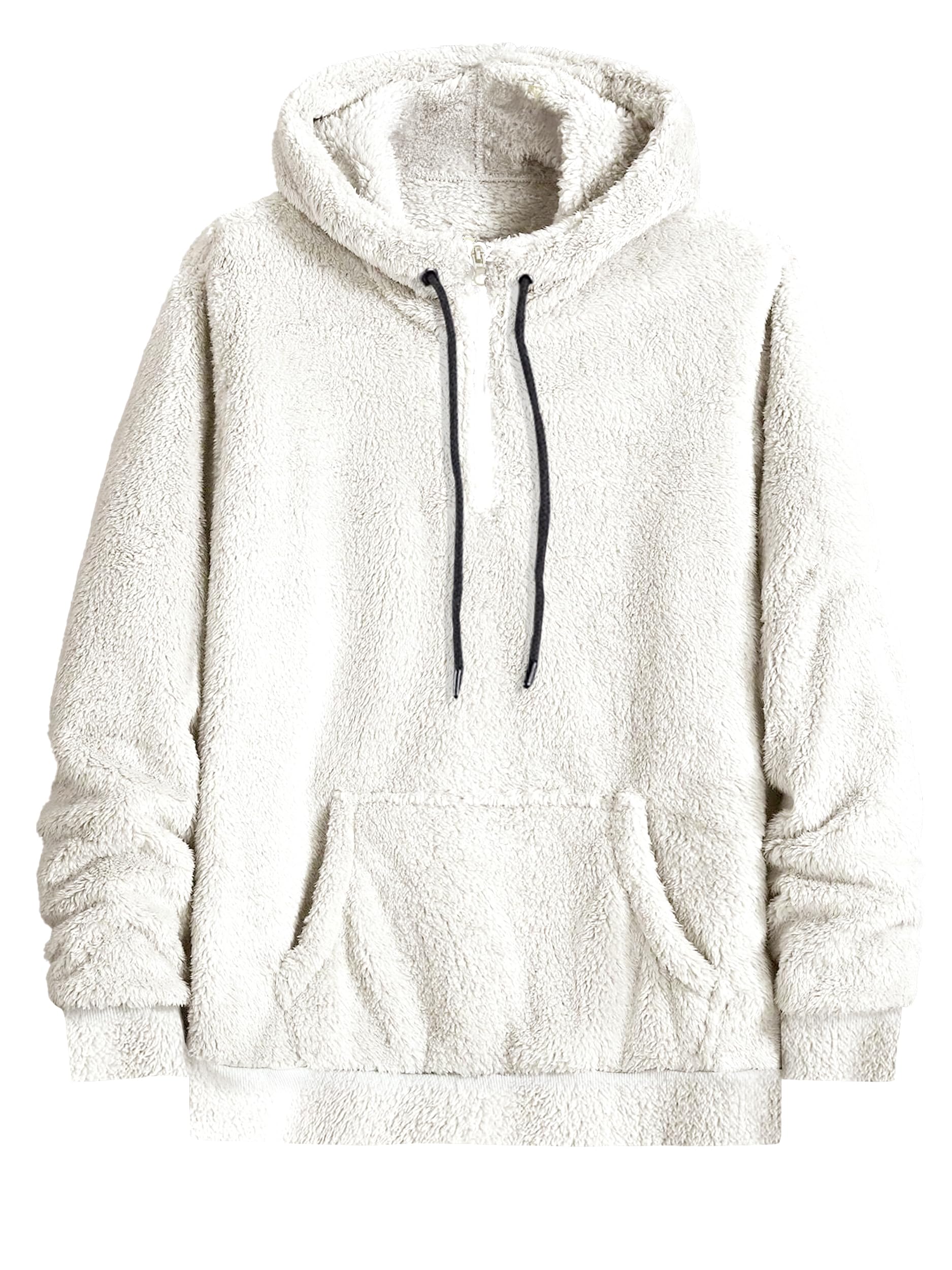noble monk Men's Full Sleeve Solid Sherpa Fur Hooded Neck Sweatshirt || Soft Handfeel Winter Baggy Fur Hoodie for Men-picture-19