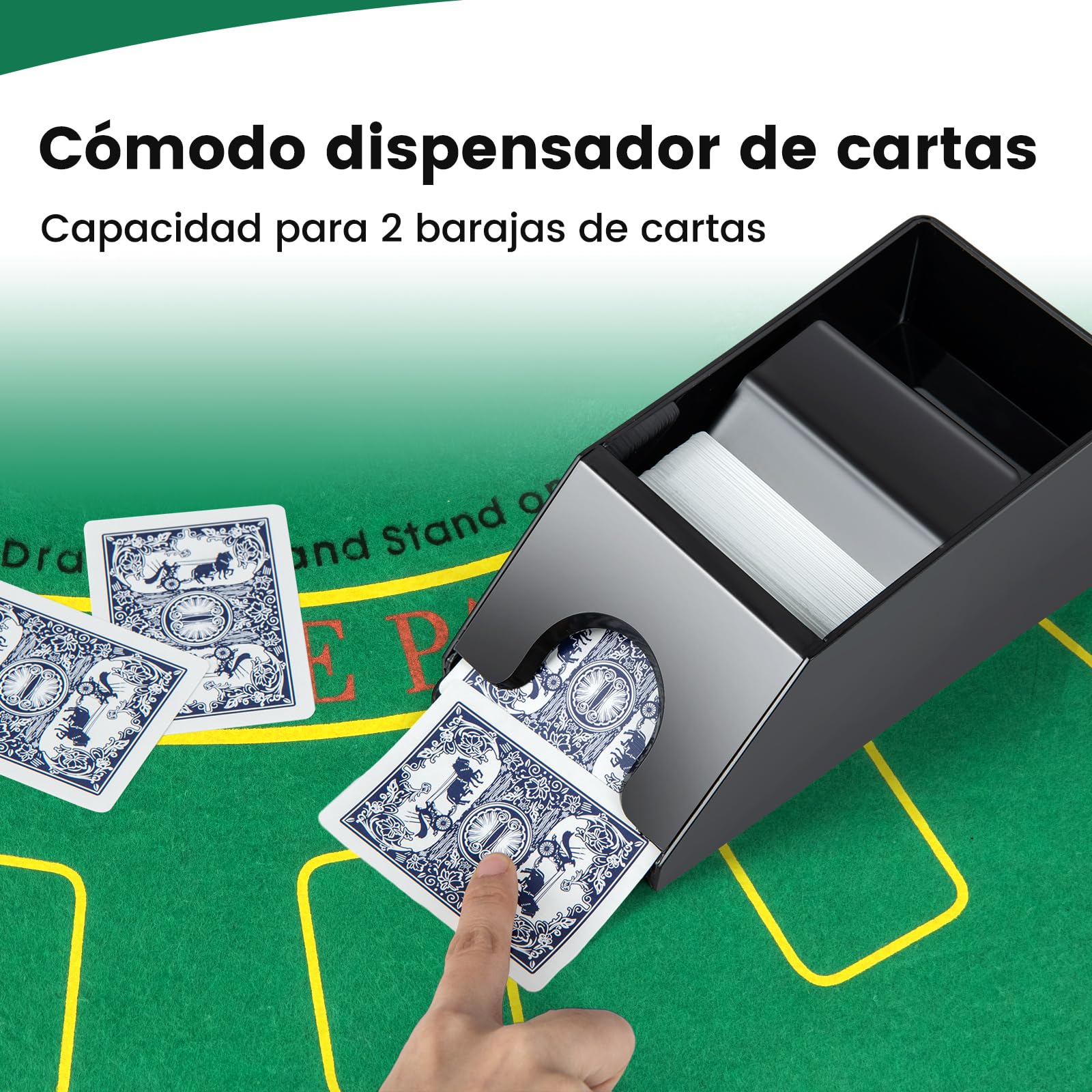 COSTWAY Set de Poker 300 Fichas, Juego de Casino con Barajador Automático, Fieltro y Accesorios