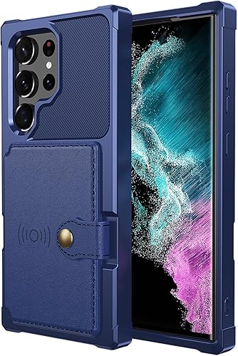 Miniatura 6 de Funda para Samsung Galaxy S23 Ultra con tarjetero, compatible con soporte magnético para automóvil, resistente a los golpes, resistente, suave, TPU