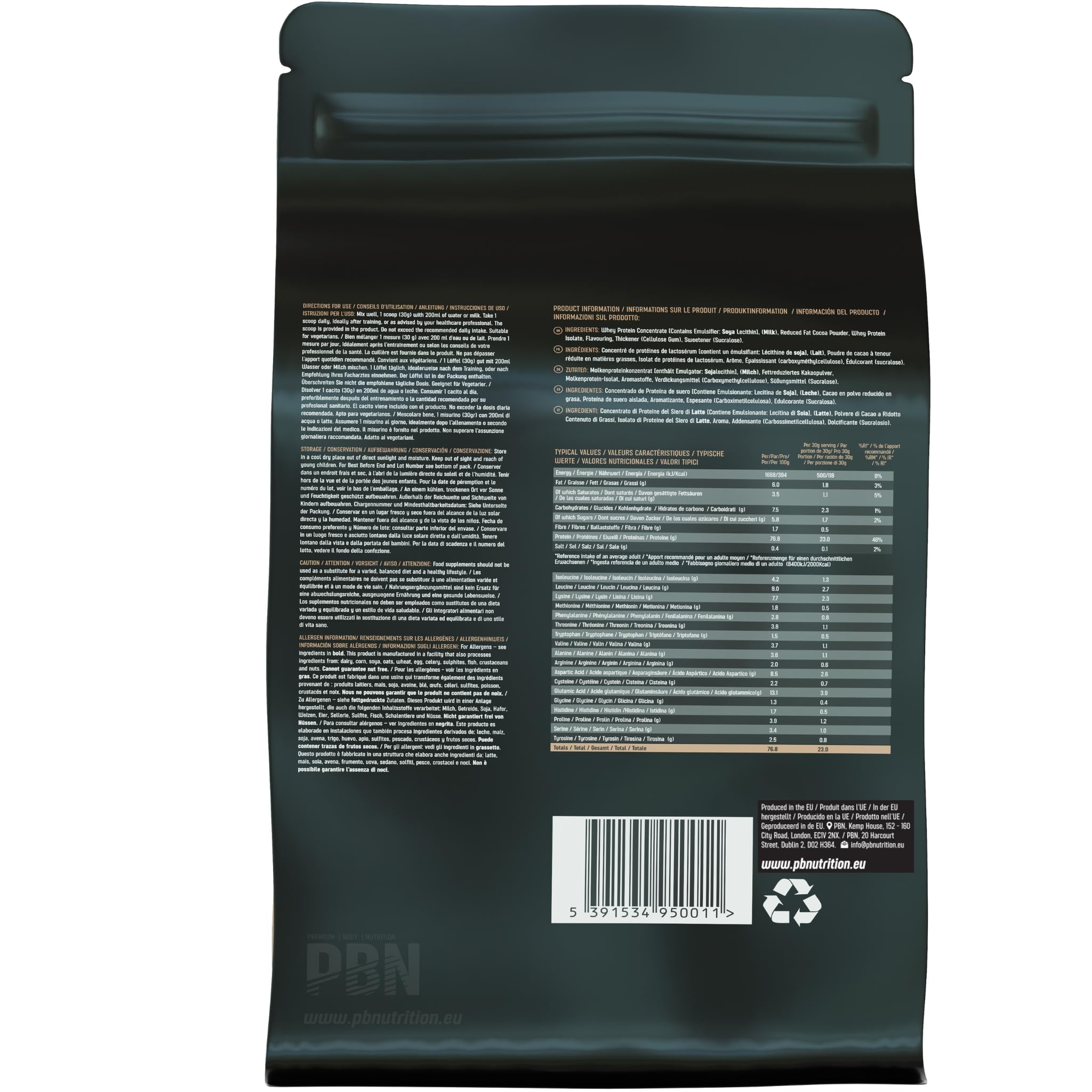 PBN - Premium Body Nutrition Protéines Whey 1kg Chocolat, Nouvelle Saveur Améliorée