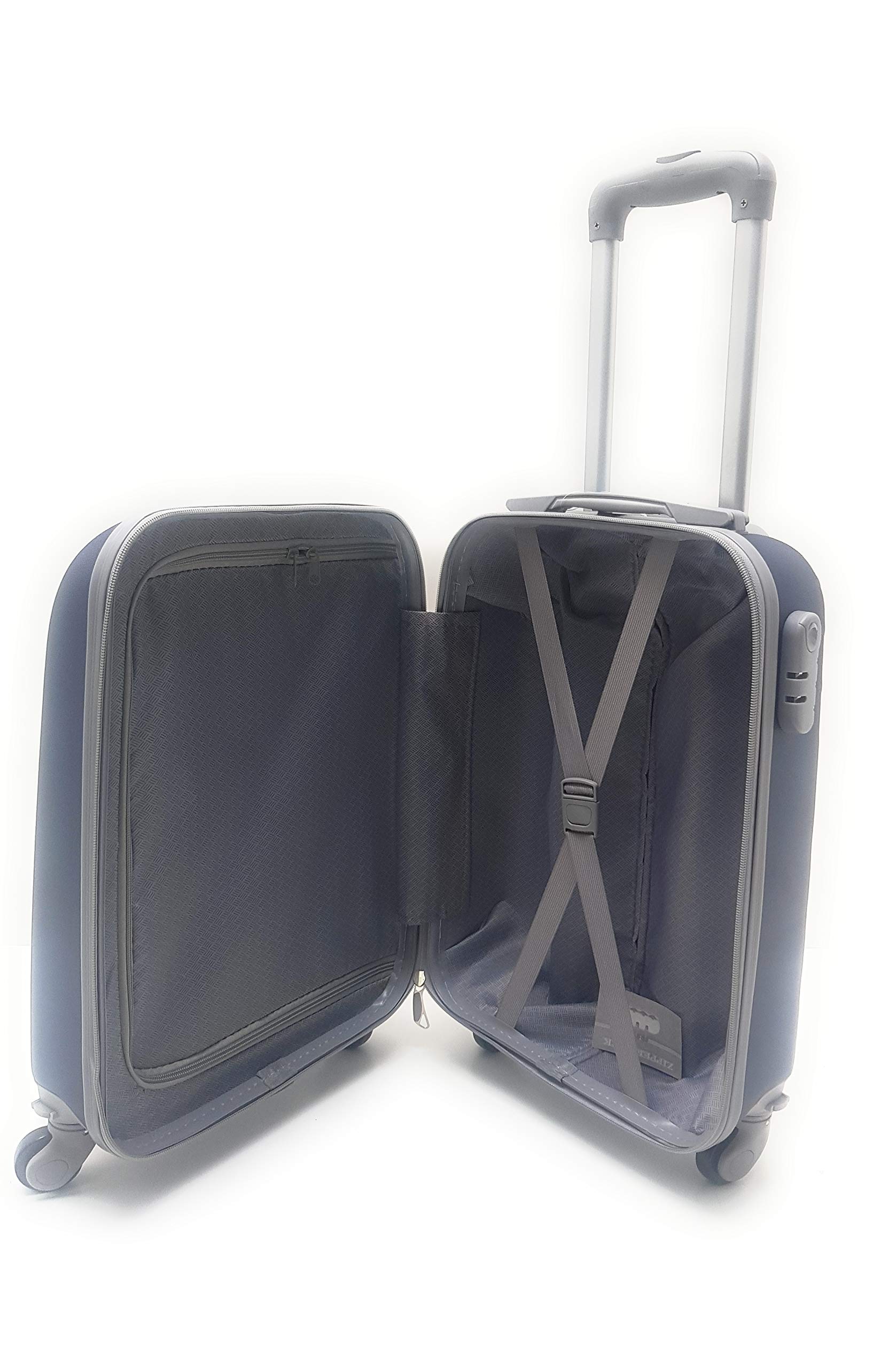 TROLLEY LUMI-ORMI IDONEO RYANAIR ABS RIGIDO 4 RUOTE Cm.52x37x19 Bagaglio a mano da cabina (BLU)