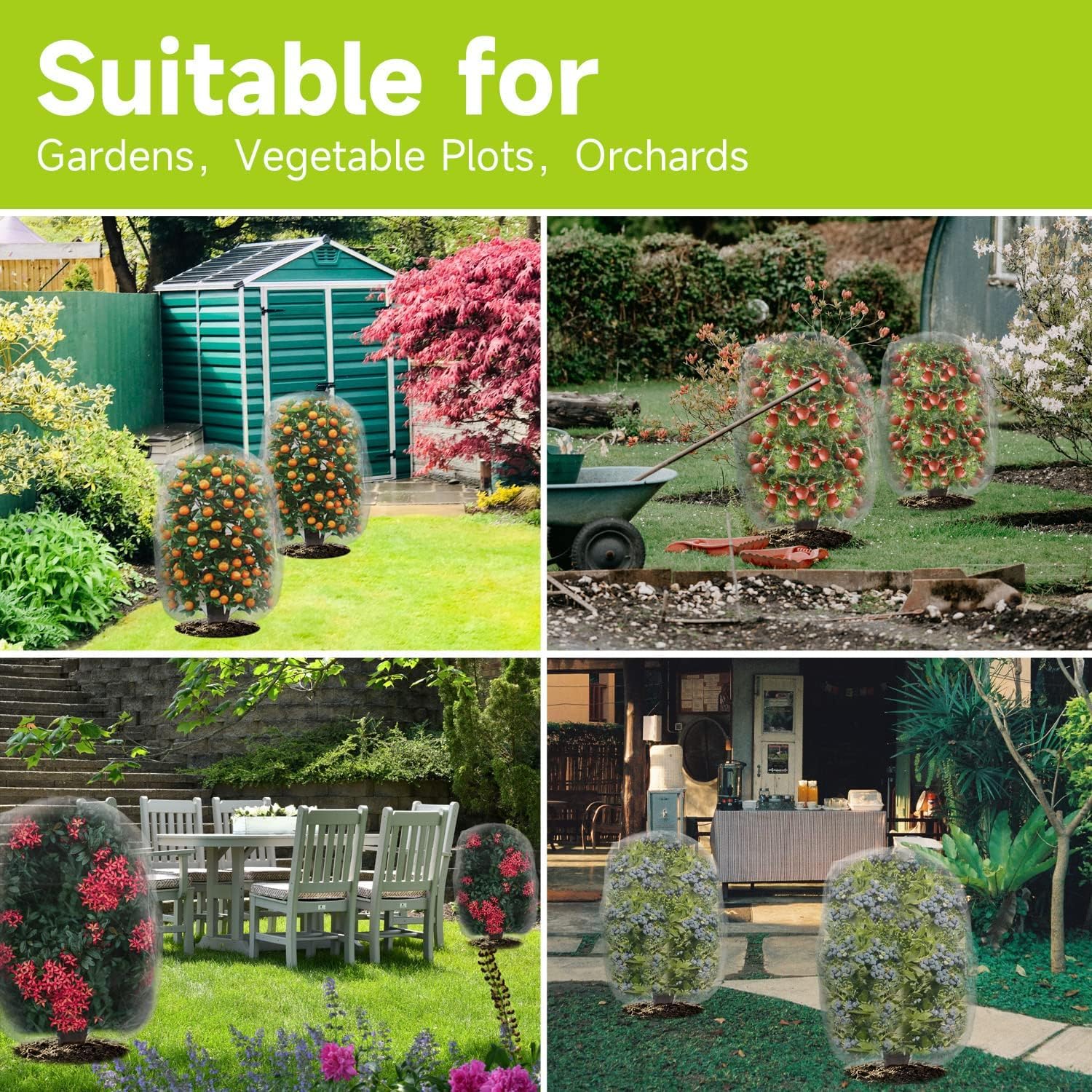 Berlune Lot De 4 Filets De Protection Pour Arbres Fruitiers