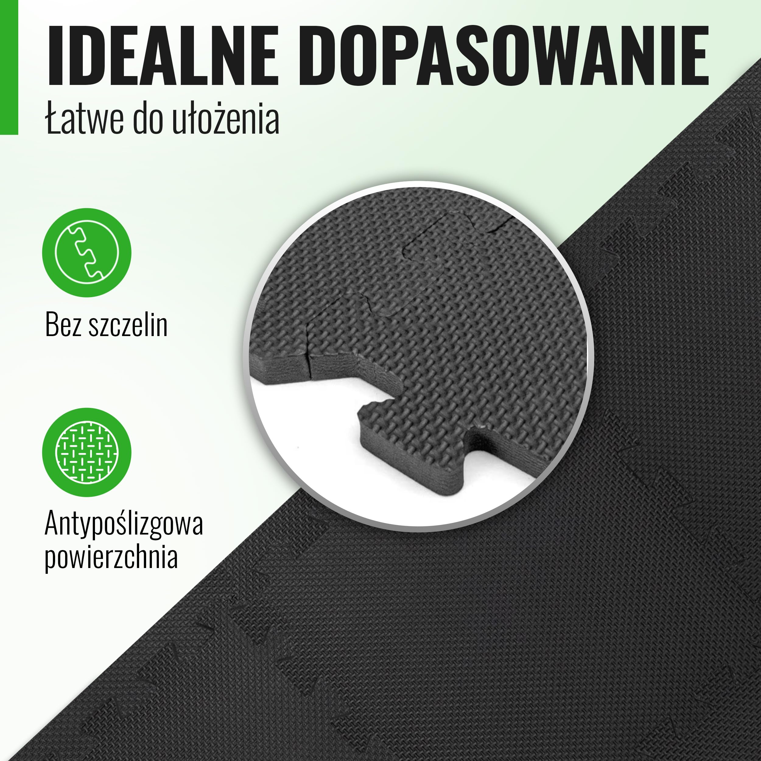AthleticPro Mata ochronna na podłogę Fitness [60 x 60 cm] – 18 bardzo grubych mat podłogowych [20% większa ochrona] – antypoślizgowe maty ochronne do siłowni i sprzętu fitness