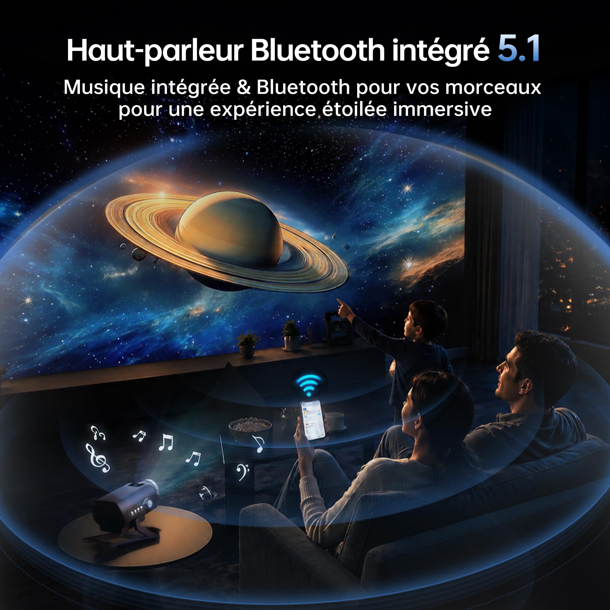 Homelist Projecteur 3D ciel étoilé avec 60 thèmes pour enfants et adultes