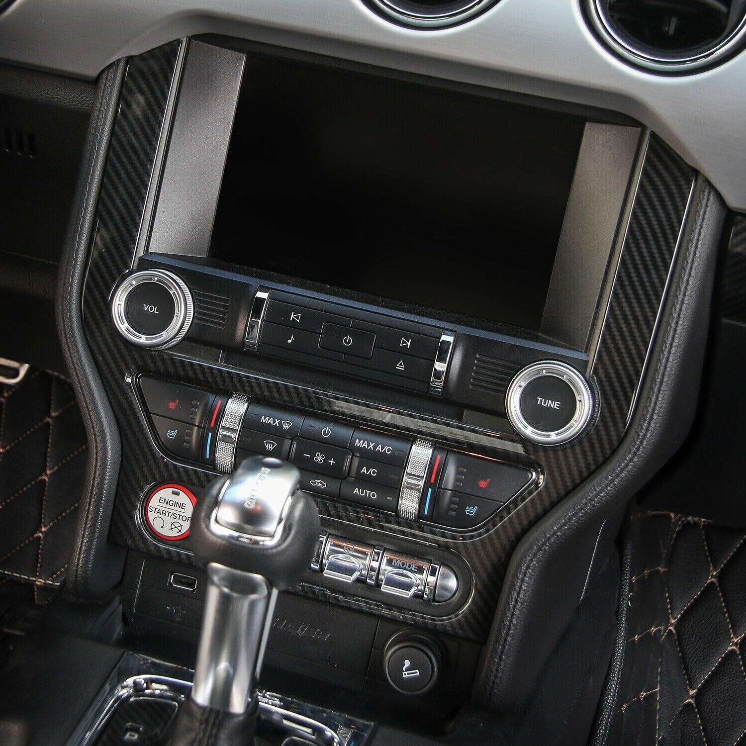 VIRAZE Carbon Fiber Multimedia Central Control Panel Cover Trim Front 1pcs/Set HuaMao20184834