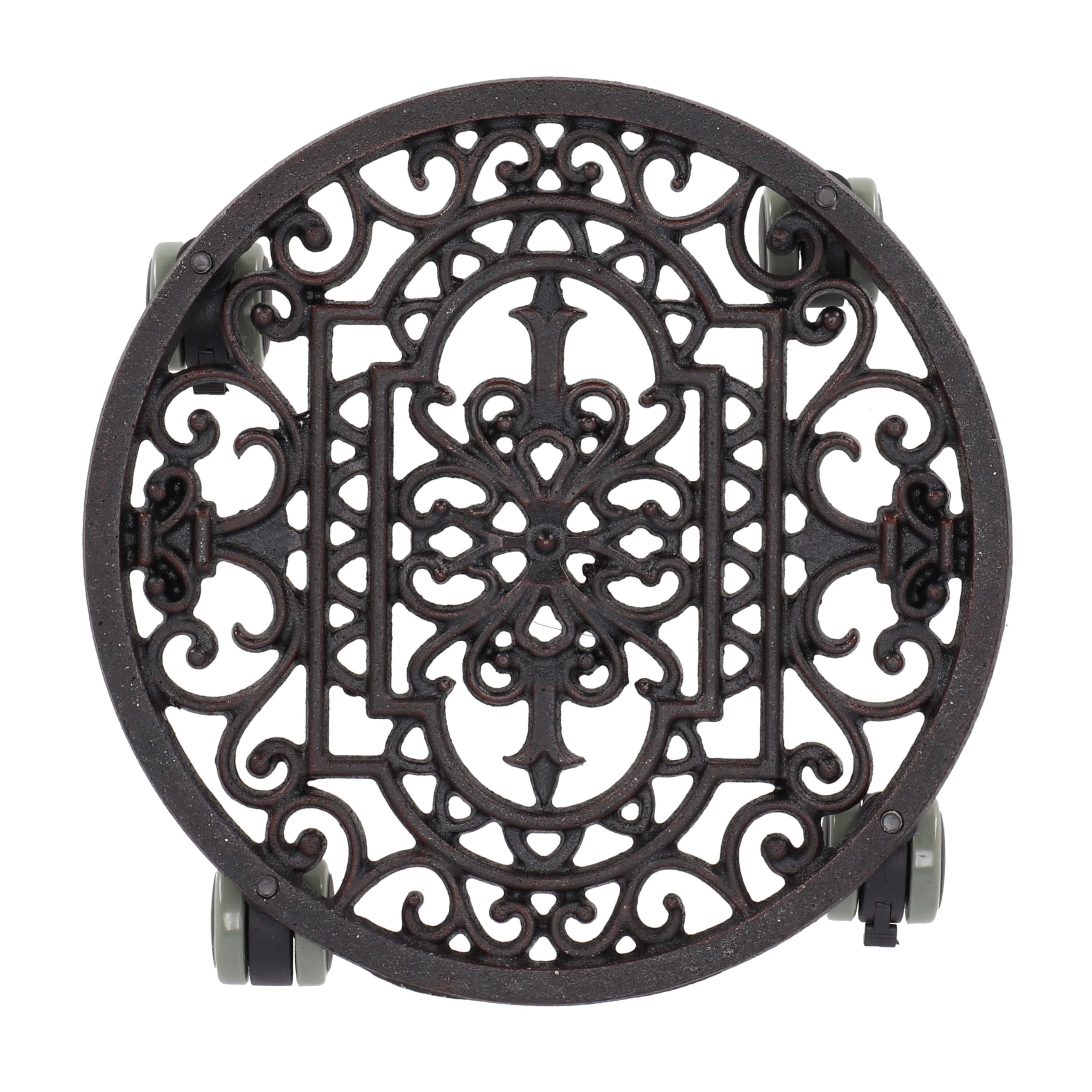 Esschert TG21 design, antyczny wózek na rośliny, okrągły, średnica: 28 cm, 29,1 x 29,1 x 4,8 cm