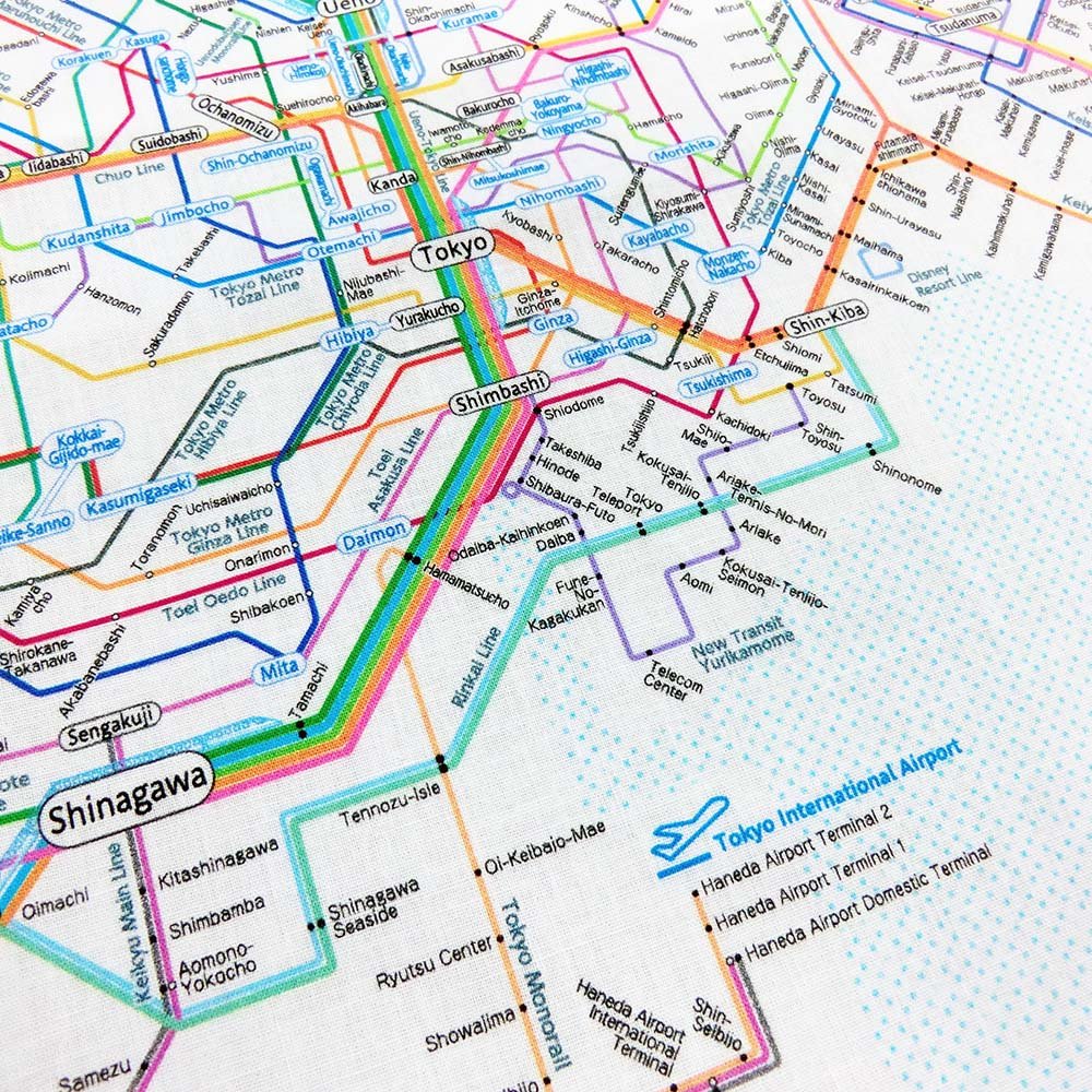 Amazon.co.jp: 東京カートグラフィック 鉄道路線図ハンカチ 首都圏