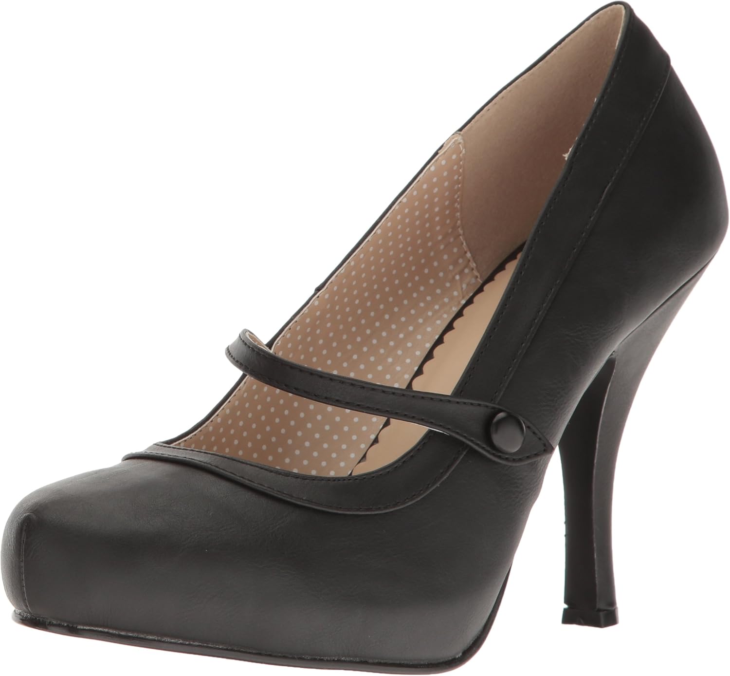 Pleaser Pink Label Women's Pinup01/Bpu Platform Pump, Black Faux Leather, 15 M US