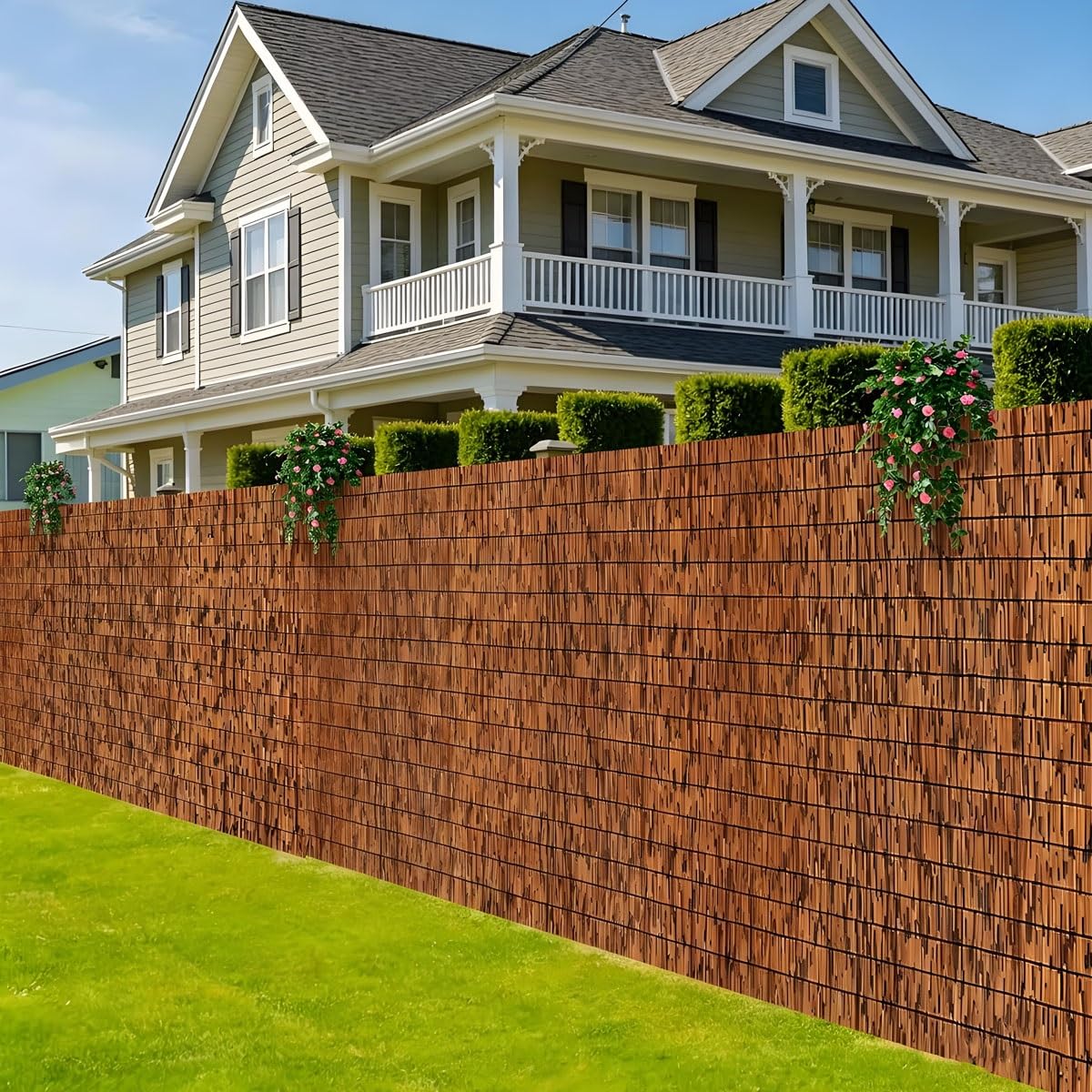 Arella in Canniccio di Bambù Pelato Naturale – Arelle Recinzione in Canna Spessa Per Giardino Balcone, Frangivento Frangivista, Canniccio Decorativo Schermo Privato per Esterni(Natural,H1.6 x L13.0m)