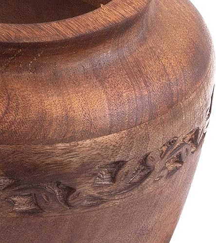 Miniatura 6 de Urna de madera bellamente grabada a mano para cenizas humanas, cremación funeraria, ataúd de entierro, recuerdo de cenizas, jarrón disperso de