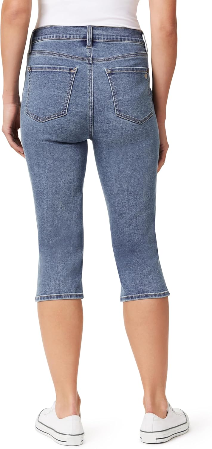 WallFlower Womens Fearless Curvy 17.5" Capri Super High-Rise Insta Vintage Juniors Jeans - Image 2