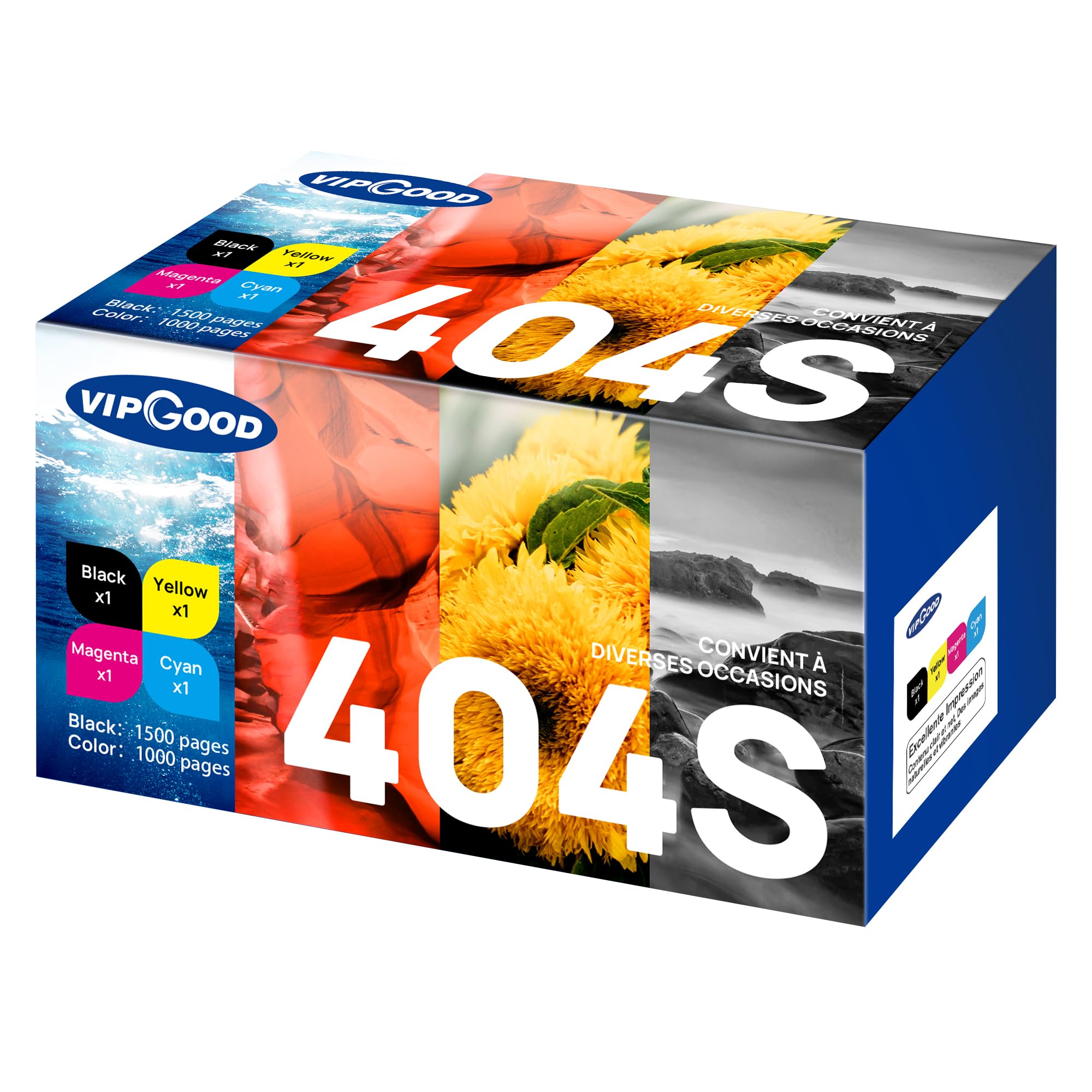 VIPGOOD CLT P404C 404S Toner Compatibile per Samsung CLT-404S (4-Pack) | Compatibili per Samsung Xpress C480FW C480 C430W C480W C430 CLT P404C 404S CLT-404S CLT-P404C (Nero Ciano Giallo Magenta)