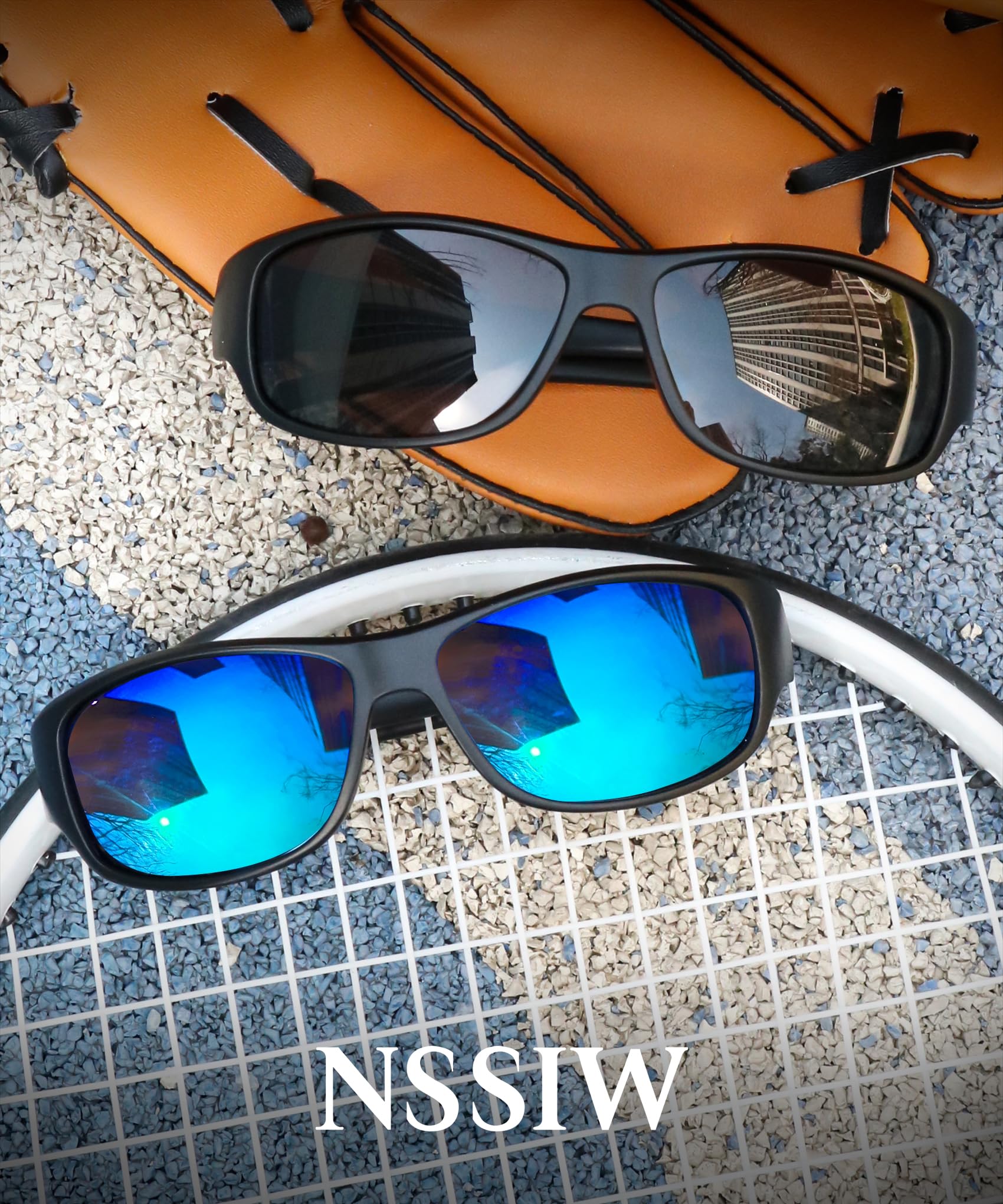 NSSIW Occhiali da sole polarizzati da uomo, sportivi, da uomo: occhiali da sole da donna, polarizzati, protezione UV400, per pesca, corsa, golf