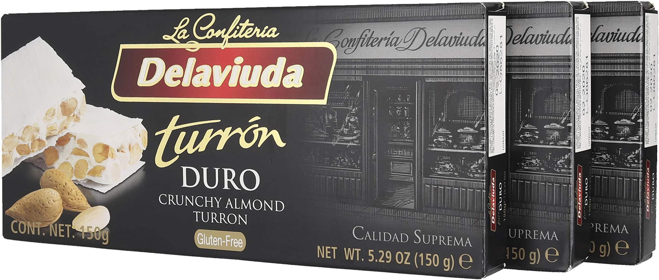Delaviuda Turron Duro Crunchy Almond Nougat 5.29 OZ - (3 Pack)