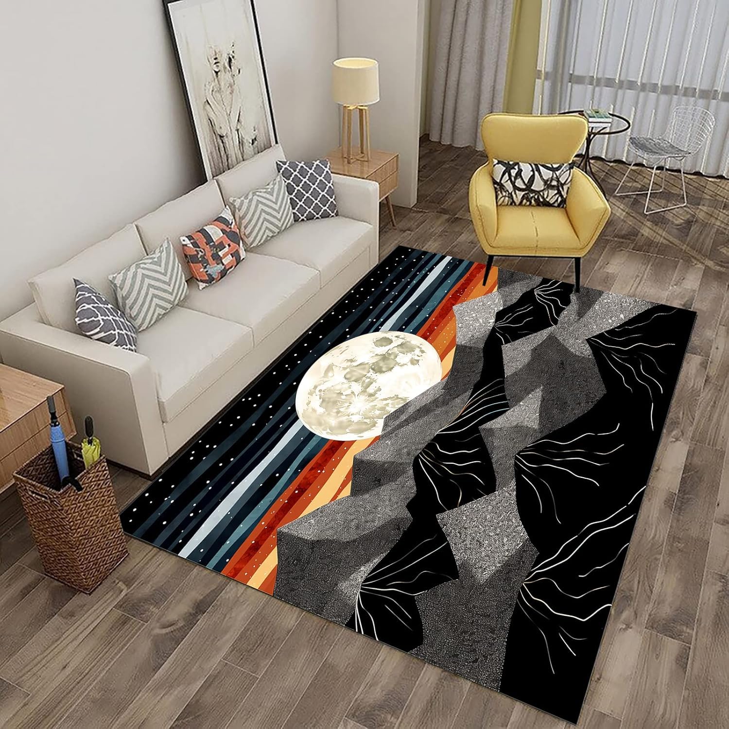 Tapis flanelle paysage alpin doux et facile à nettoyer