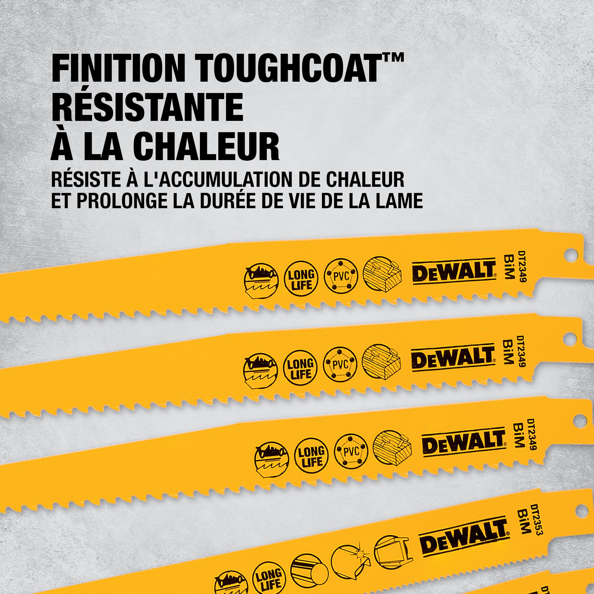 DEWALT Jeu de lames alternatives bimétalliques mixtes et coffret de rangement (12 pièces), DT2445-QZ