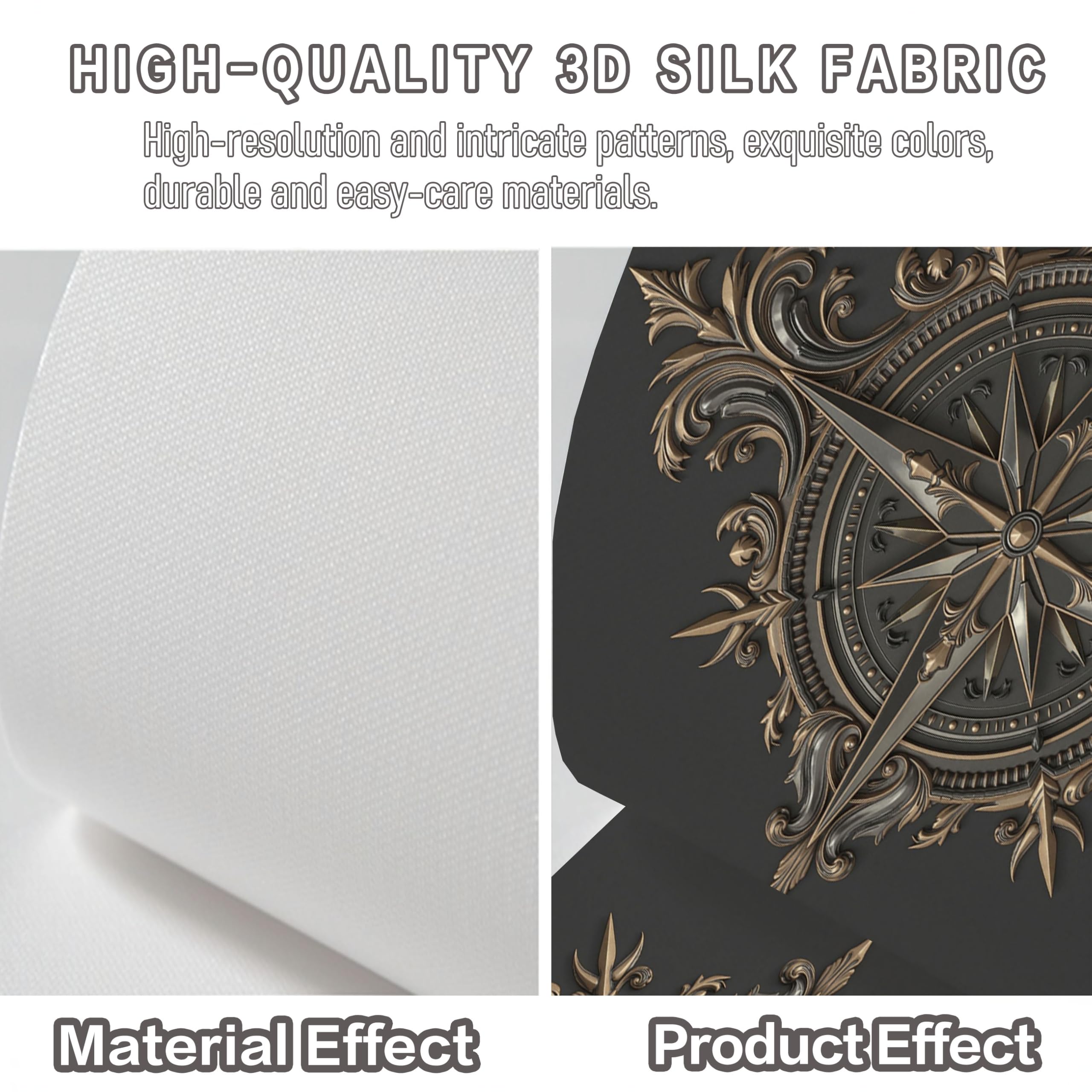Papel Tapiz Fotográfico Estilo Náutico Retro Europeo, 350x250cm Papel Pintado Panorámico Brújula De Lujo Oscuro Mural de Pared Decoración De Pared para Sala Cuarto Oficina Salón, Gris Oscuro