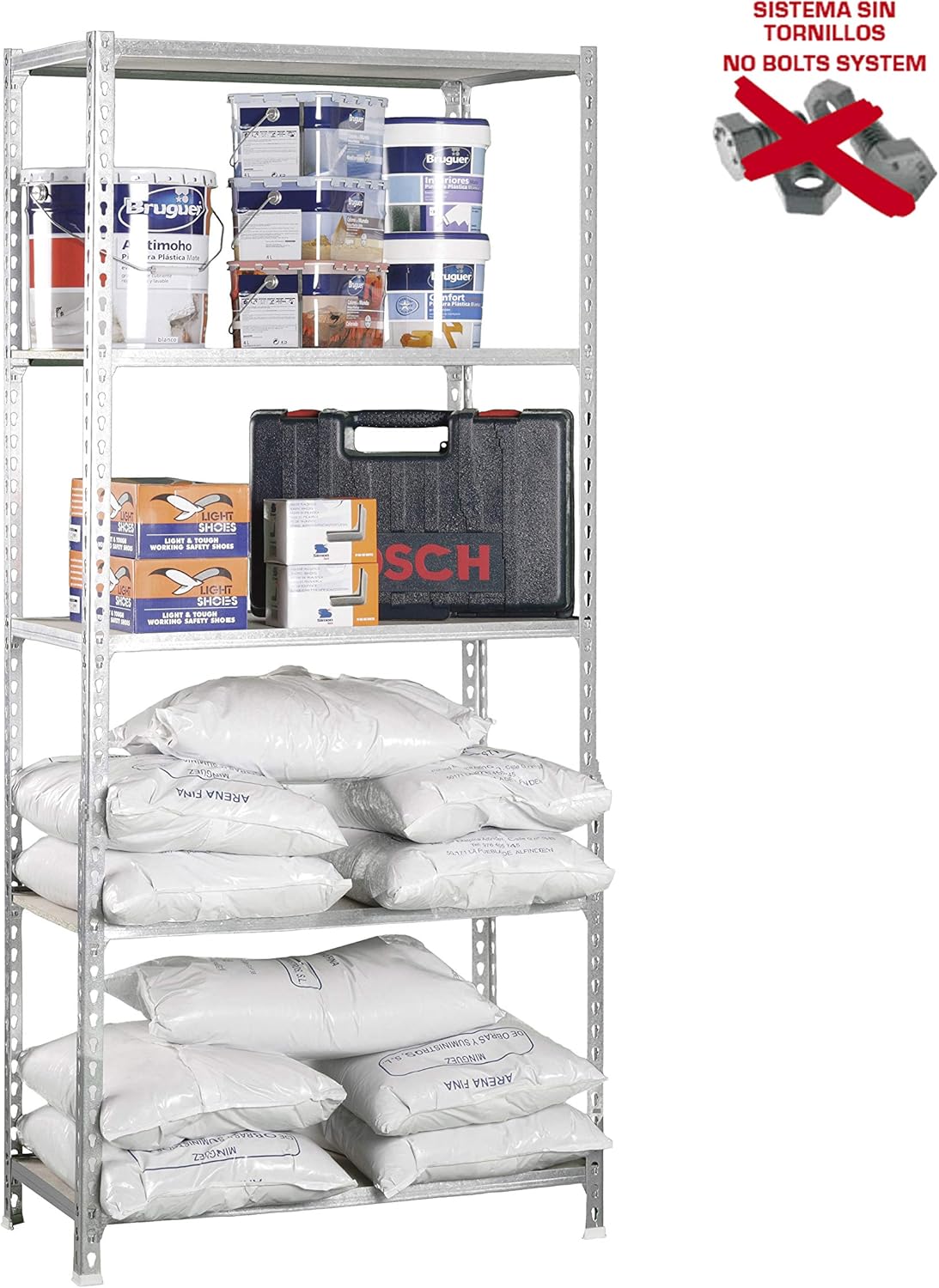 Free Shipping 🛒 Simonrack 5/400 Maderclick Kit Plus Shelf, Galvanized/Wood