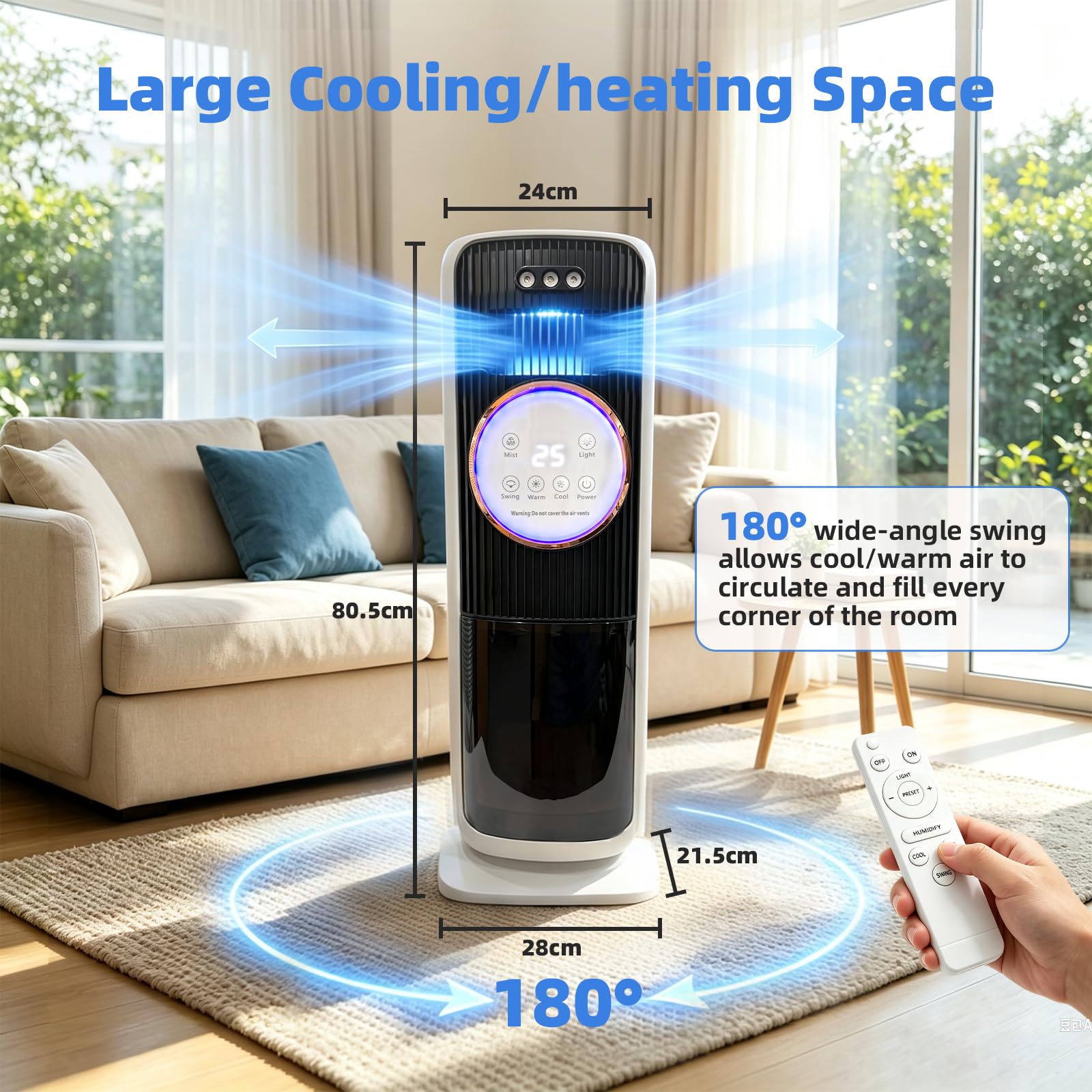 Luftkühler Mit Wasserkühlung 5-in-1heizlüfter ventilator verdunstungskühler