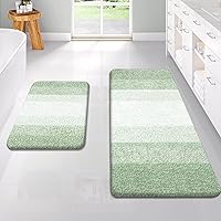 Vista 251 de OLANLY Juego de 2 alfombras de baño de 2 piezas, alfombras de baño de microfibra suave y absorbente y alfombra de inodoro con contorno
