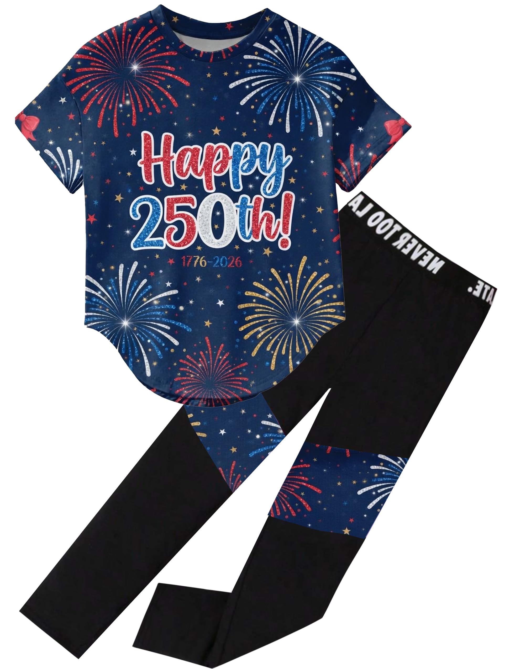Girls 2 Piece Outfits Tie Dye Clothes Leggings Pants Set 4-13Y