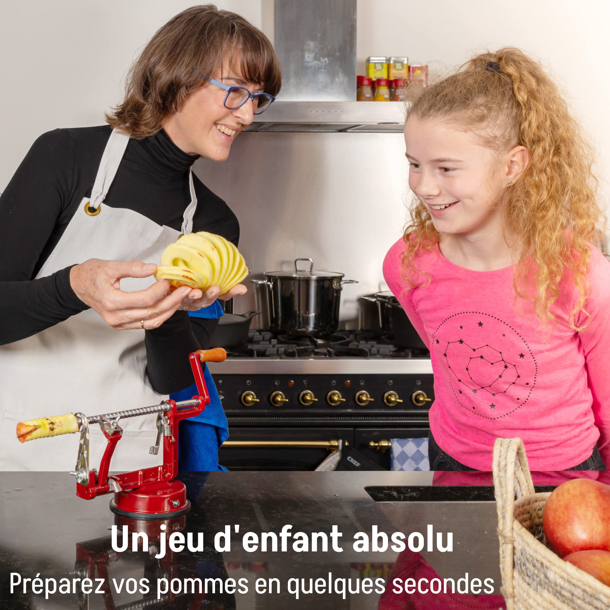 IKIGAI Epluche Manuel - Professionnel- Pèle-pommes Multifonctionnel - Eplucher Pelle Patate Automatique - Machine a éplucheur les Pommes de Terre