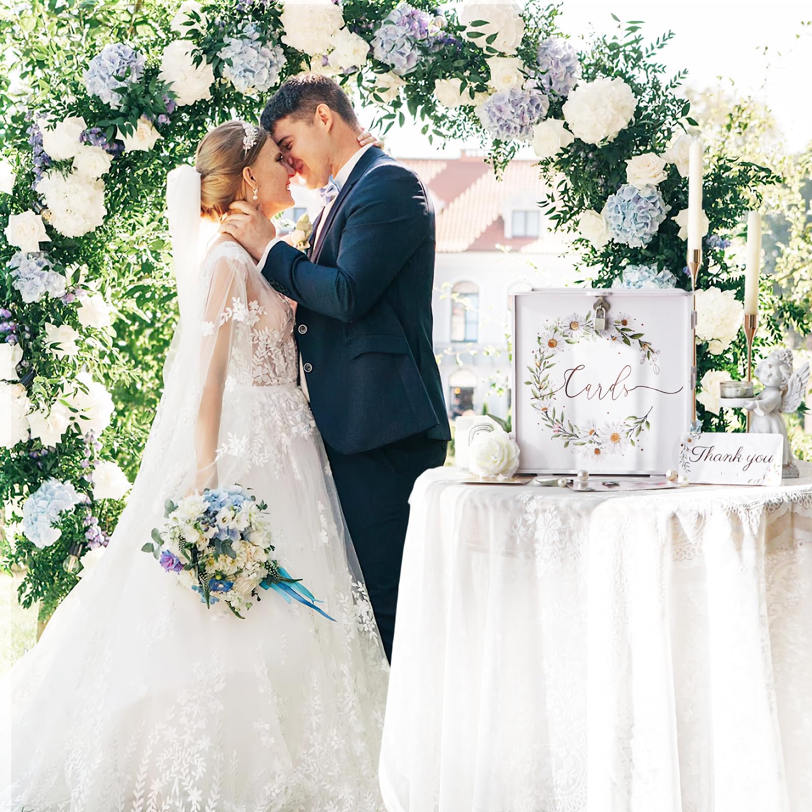 Scatola per biglietti di nozze con serratura, cassetta postale in PVC per biglietti, scatola regalo di nozze, decorazioni per matrimoni, ricevimenti, scatole postali fai da te, per feste,