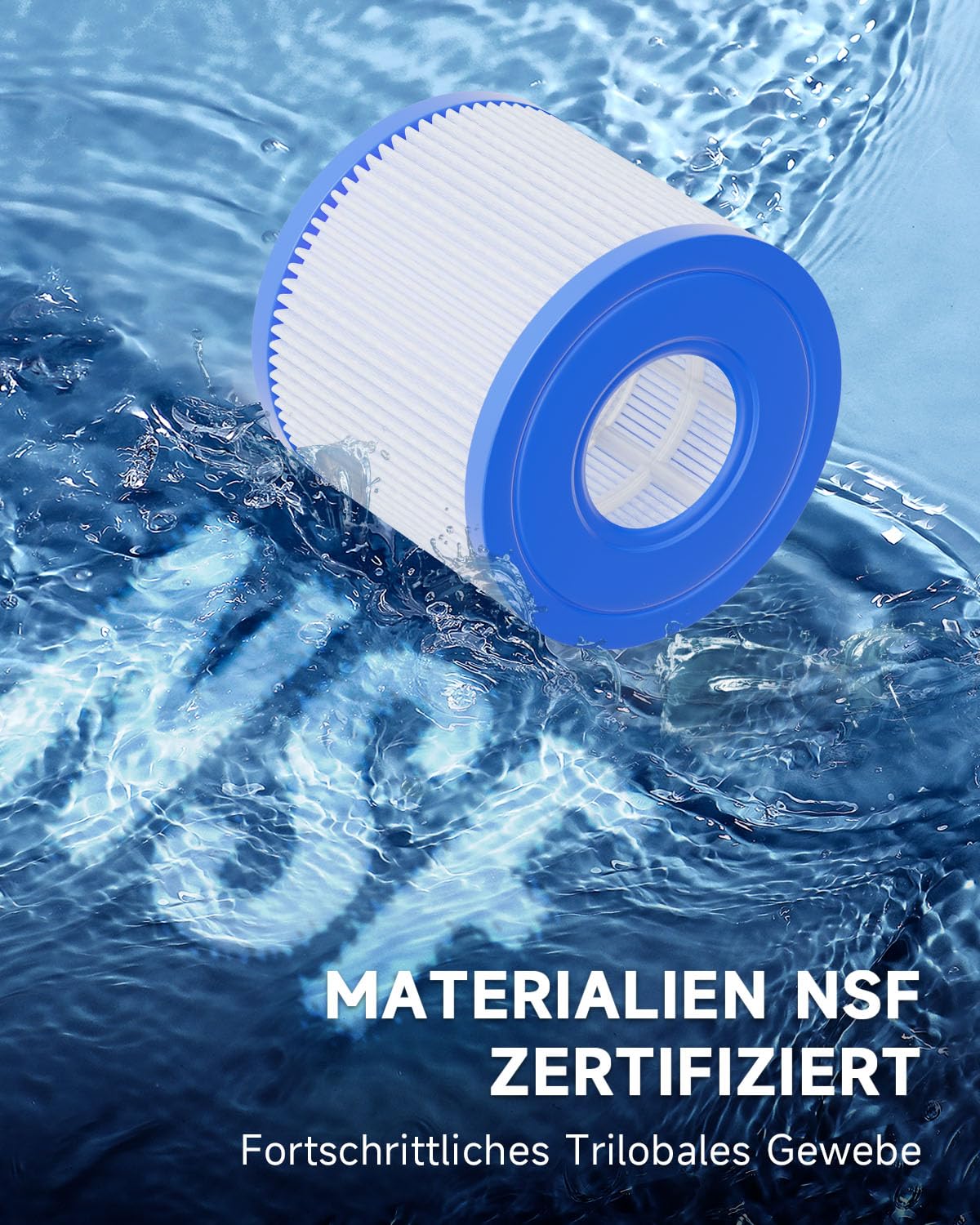 AQUALTRA Tipo D Cartucho Piscina Compatible con Tipo D, P57100102, P57000104, 95mm x 108mm Filtros de Piscina sobre el Suelo 6 Piezas