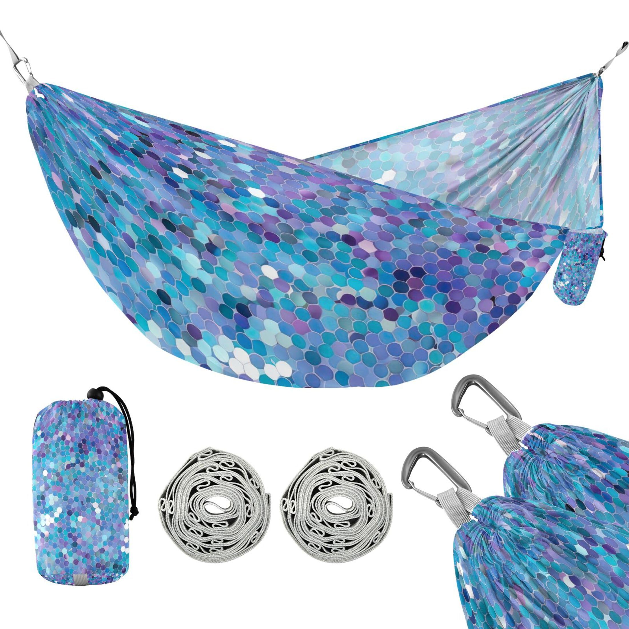 Takiito Pool Tiles Hammock 330 lb Capacity Travel Camping Hammock with Tree Straps, Portable Lightweight for Outdoor Beach Backpacking Backyard Patio