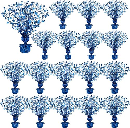 Crowye 18 Piezas Centro de Mesa en Aerosol de Papel Aluminio Fiesta de Navidad Invierno Estrella Decoración de Mesa Explosión Centros de Mesa