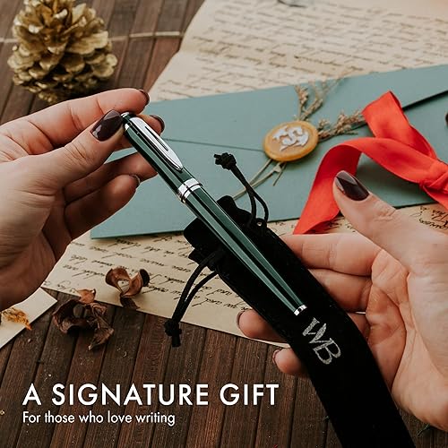 Miniatura 7 de Wordsworth & Black Juego de pluma estilográfica, punta media, incluye 24 cartuchos de tinta, convertidor de recarga de tinta y bolsa de regalo,