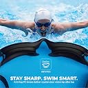 Nivia Visor Swimming Goggles for Adults, Anti Fog Goggles for Men, Polycarbonate Clear Glass, Silicon Strap, UV Protection, Comfort Fit, Training Swim Goggles for Men & Women - Black gallery image